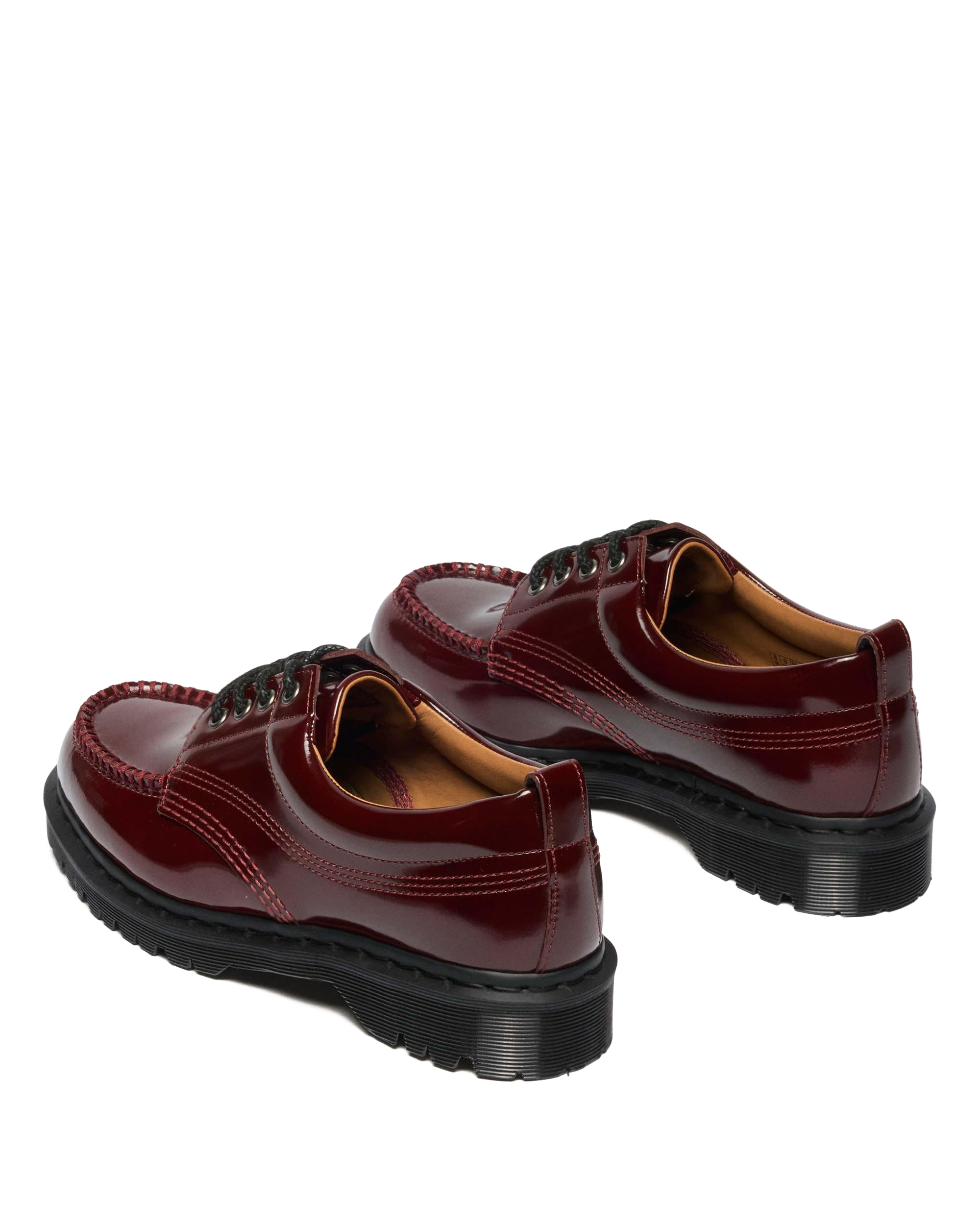 Lowell Laquered Moc Toe Shoes in Cherry Red | Dr. Martens™