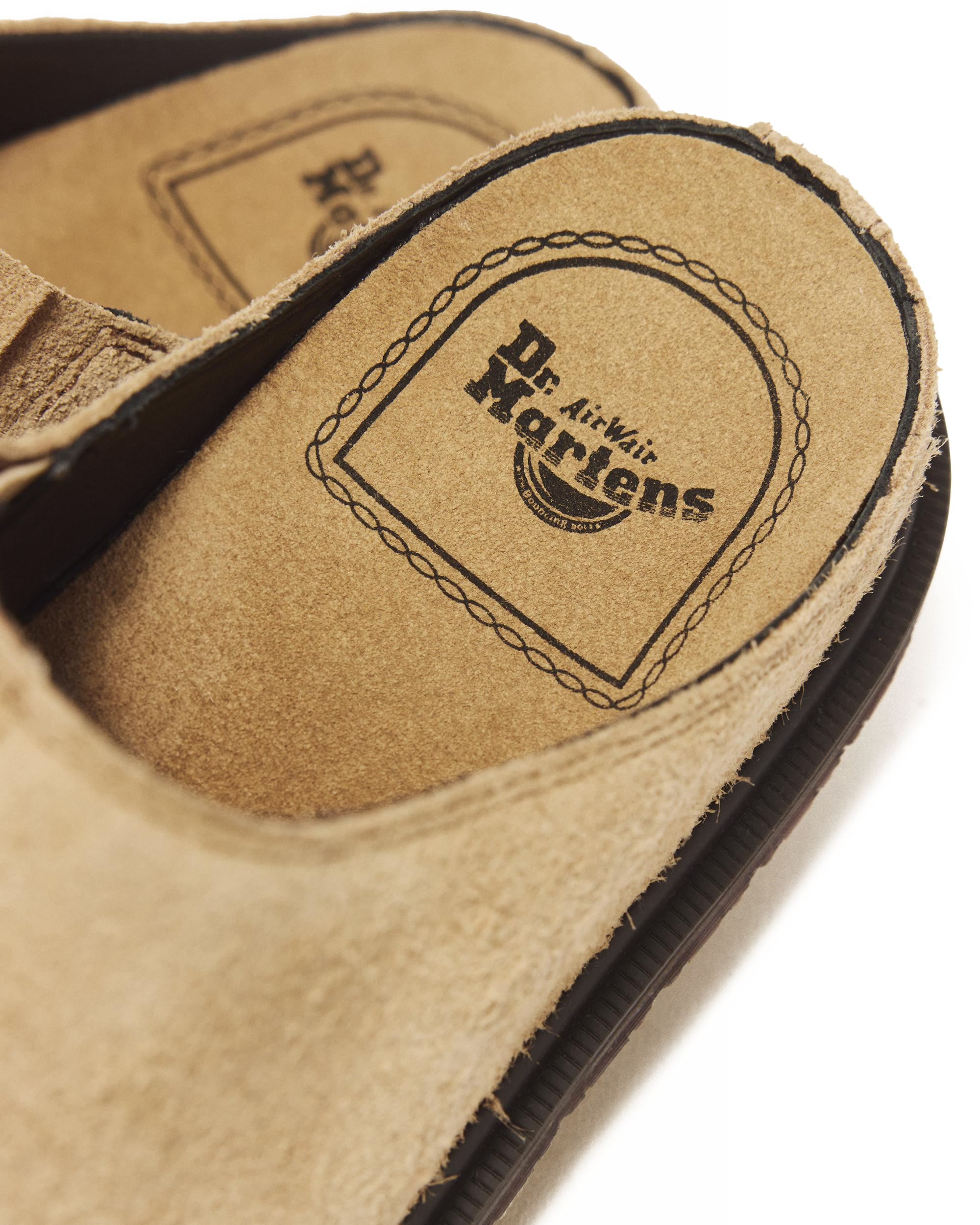 San Hairy Suede Mules in Savannah Tan | Dr. Martens™