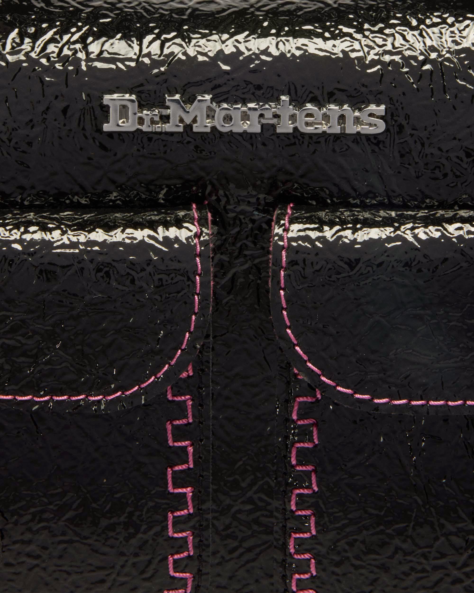 Top Handle Distressed Patent Leather Bag