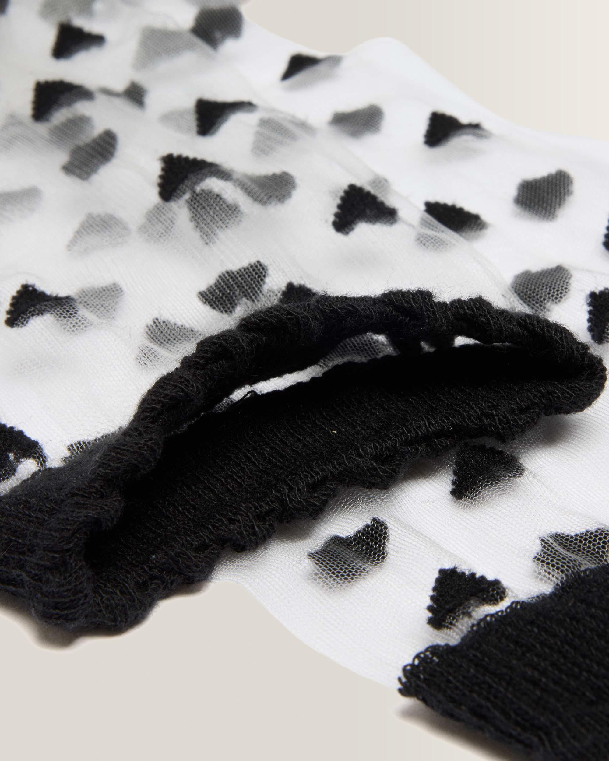 Short Heart Mesh Organic Cotton Blend Socks