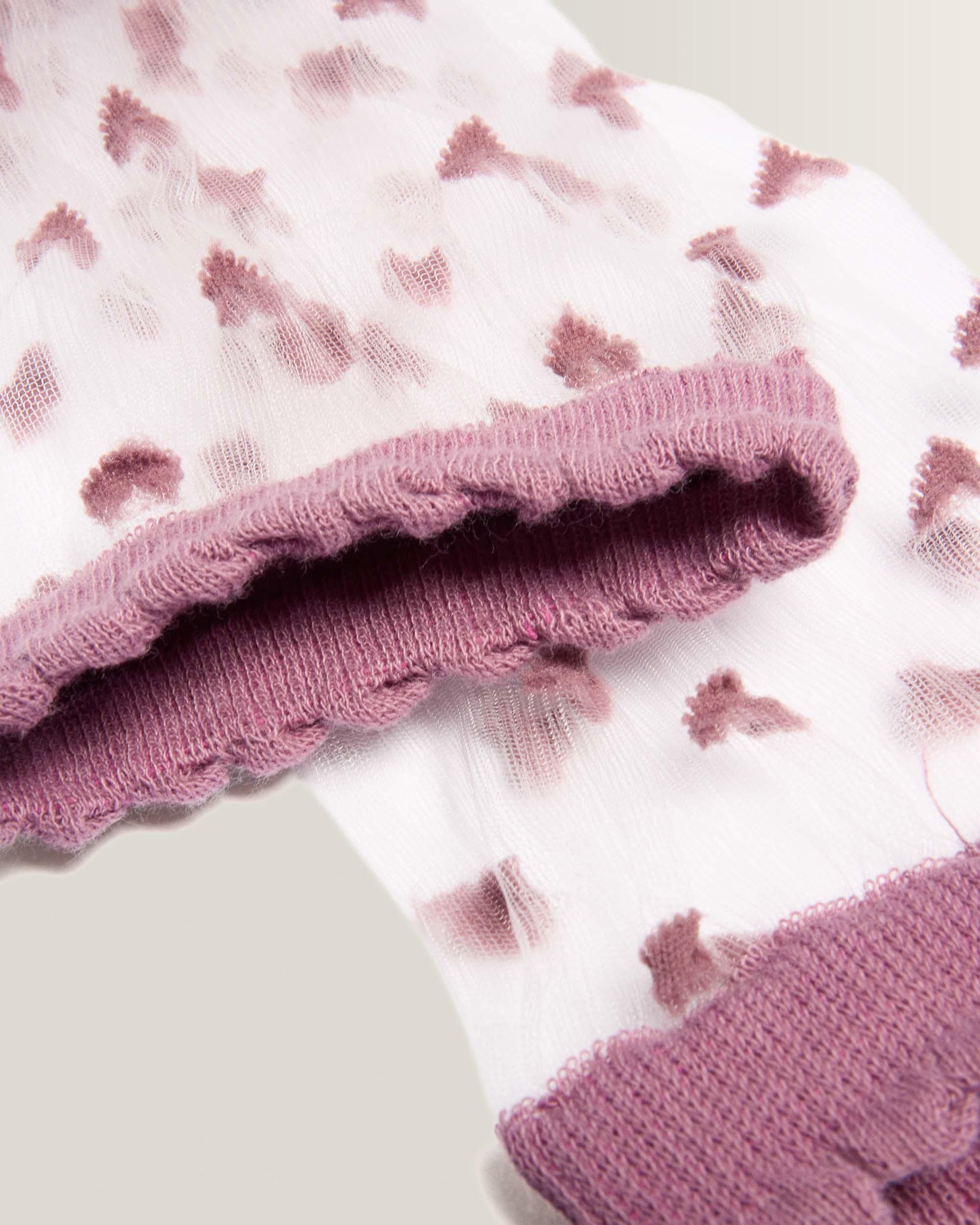Short Heart Mesh Organic Cotton Blend Socks