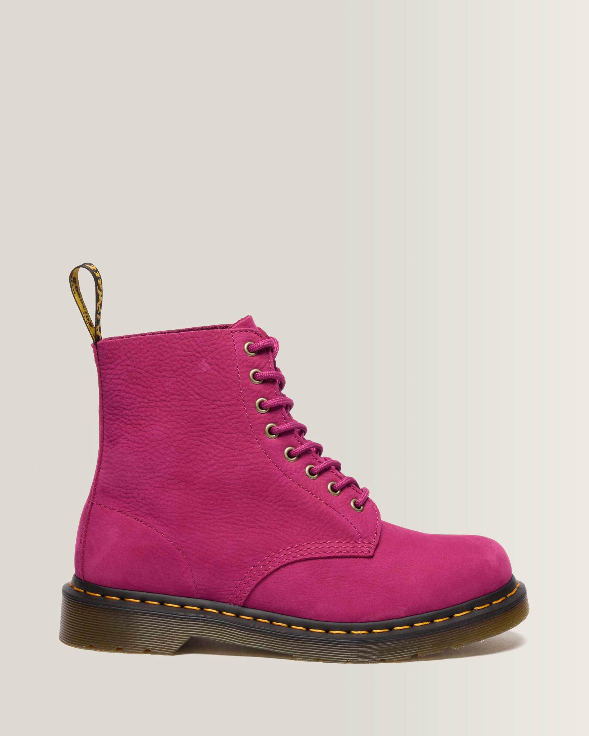 1460-SNØRESTØVLER I MILLED NUBUCK-LÆDER