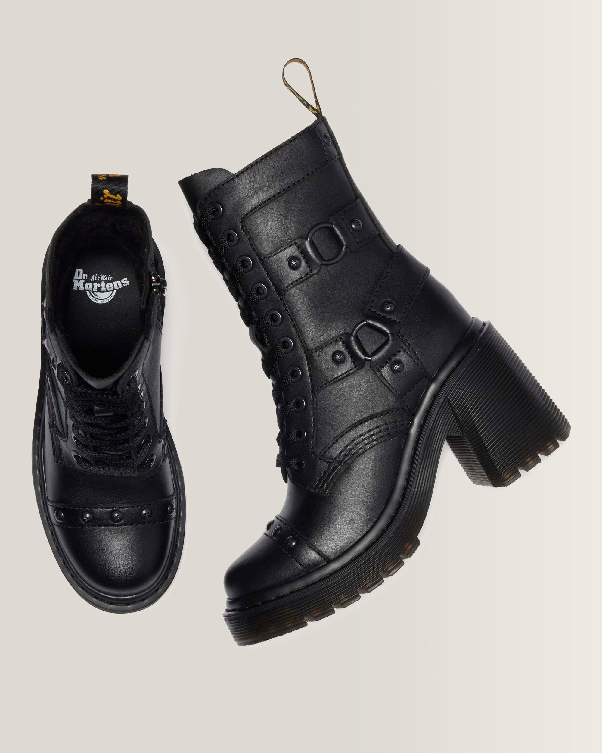 CHESNEY HARNESS SENDAL LEATHER HEELED BOOTS