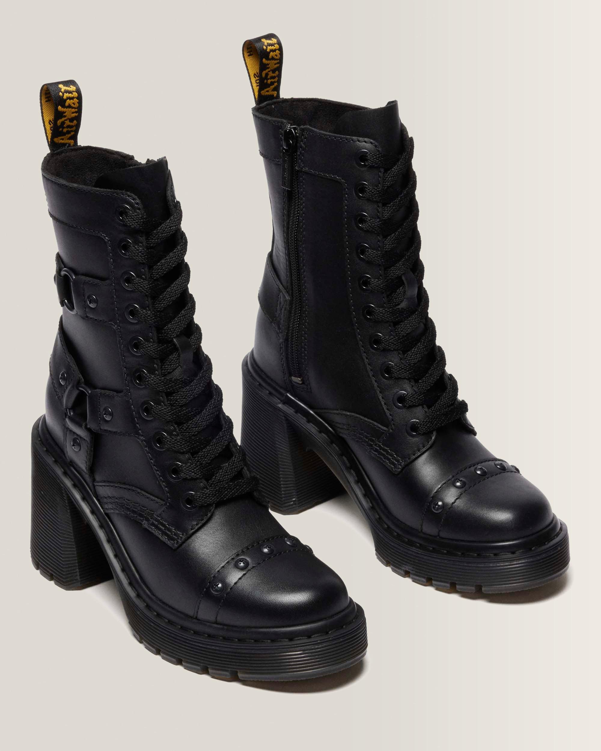 CHESNEY HARNESS SENDAL LEATHER HEELED BOOTS