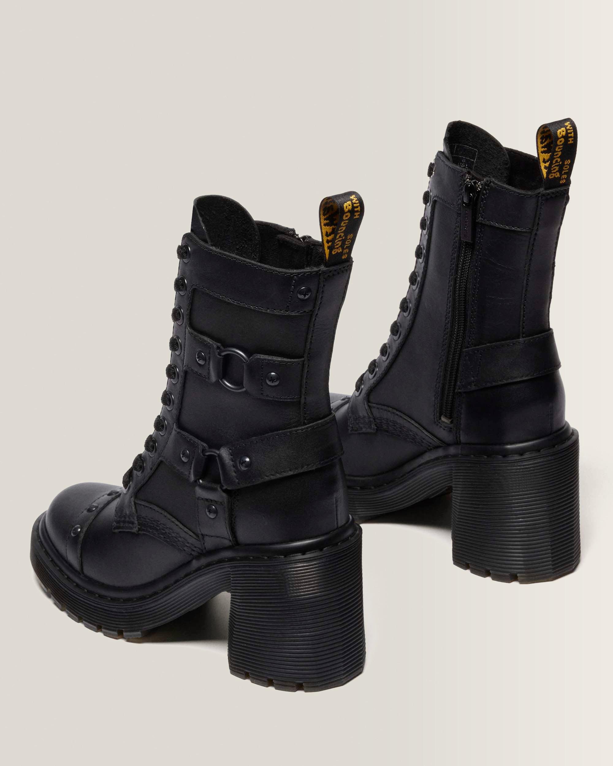 CHESNEY HARNESS SENDAL LEATHER HEELED BOOTS