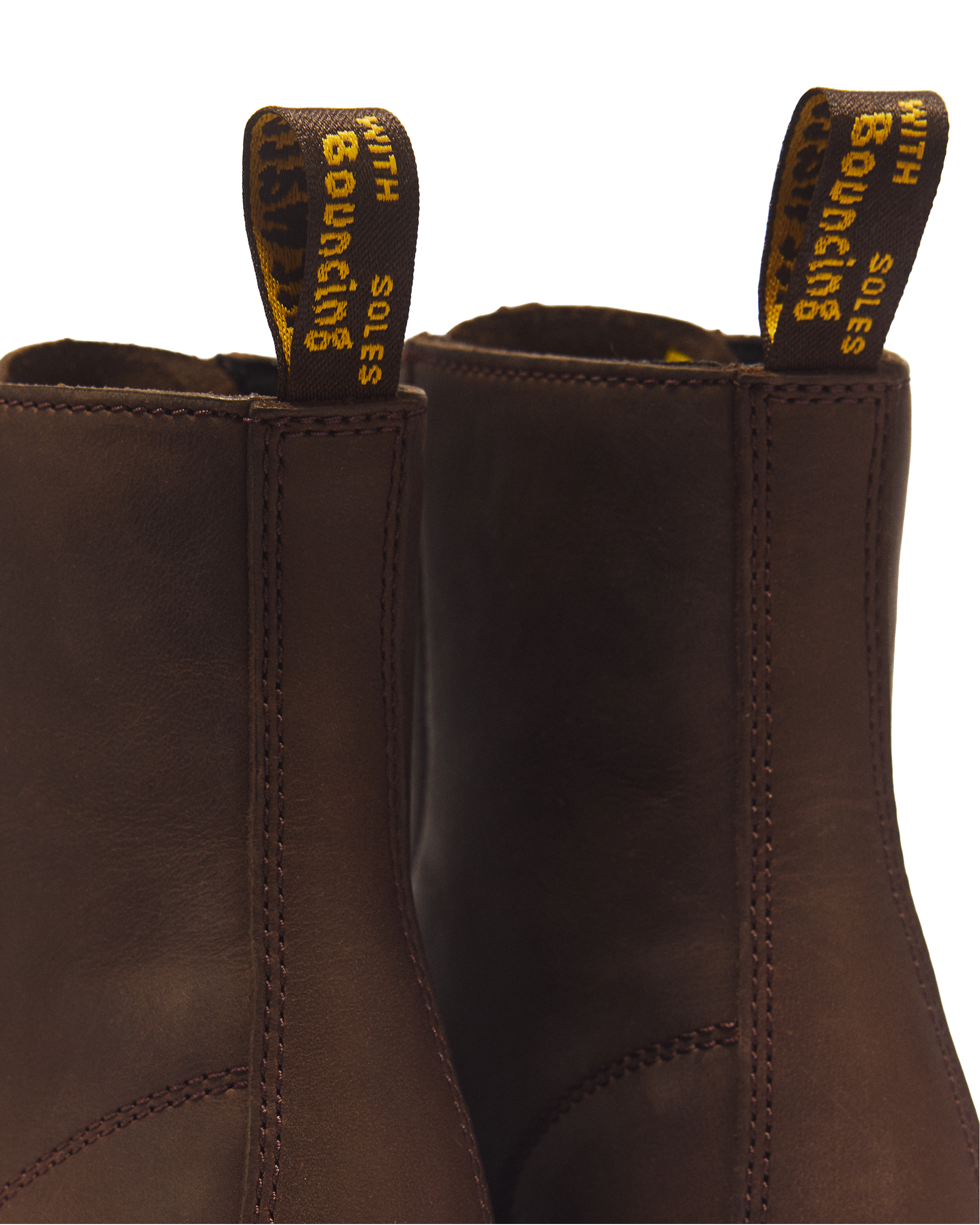 Zebzag Laceless Slip On Leather Boots in Dark Brown | Dr. Martens™