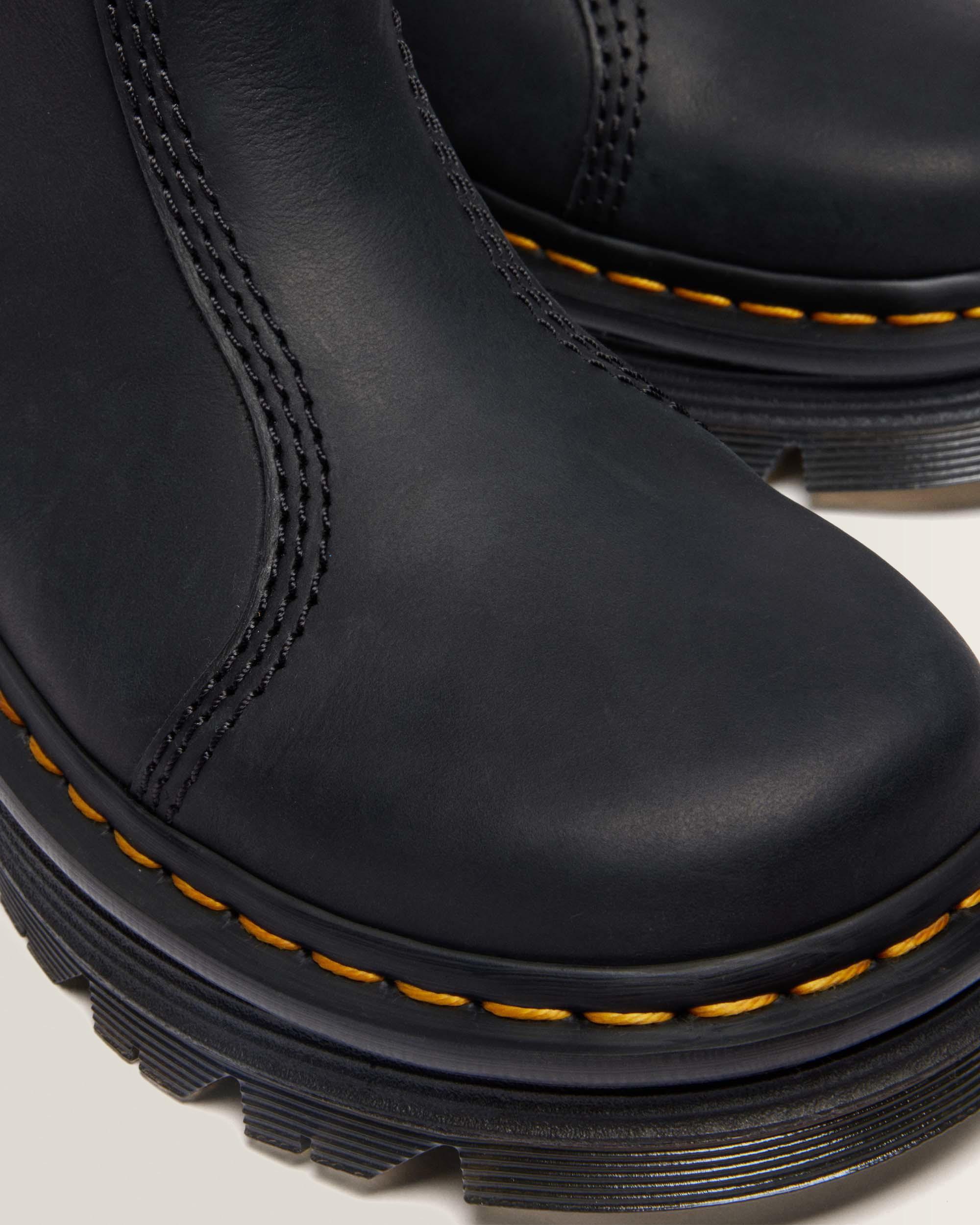 Zebzag Rigger Slip on Leather Boots in Black | Dr. Martens™