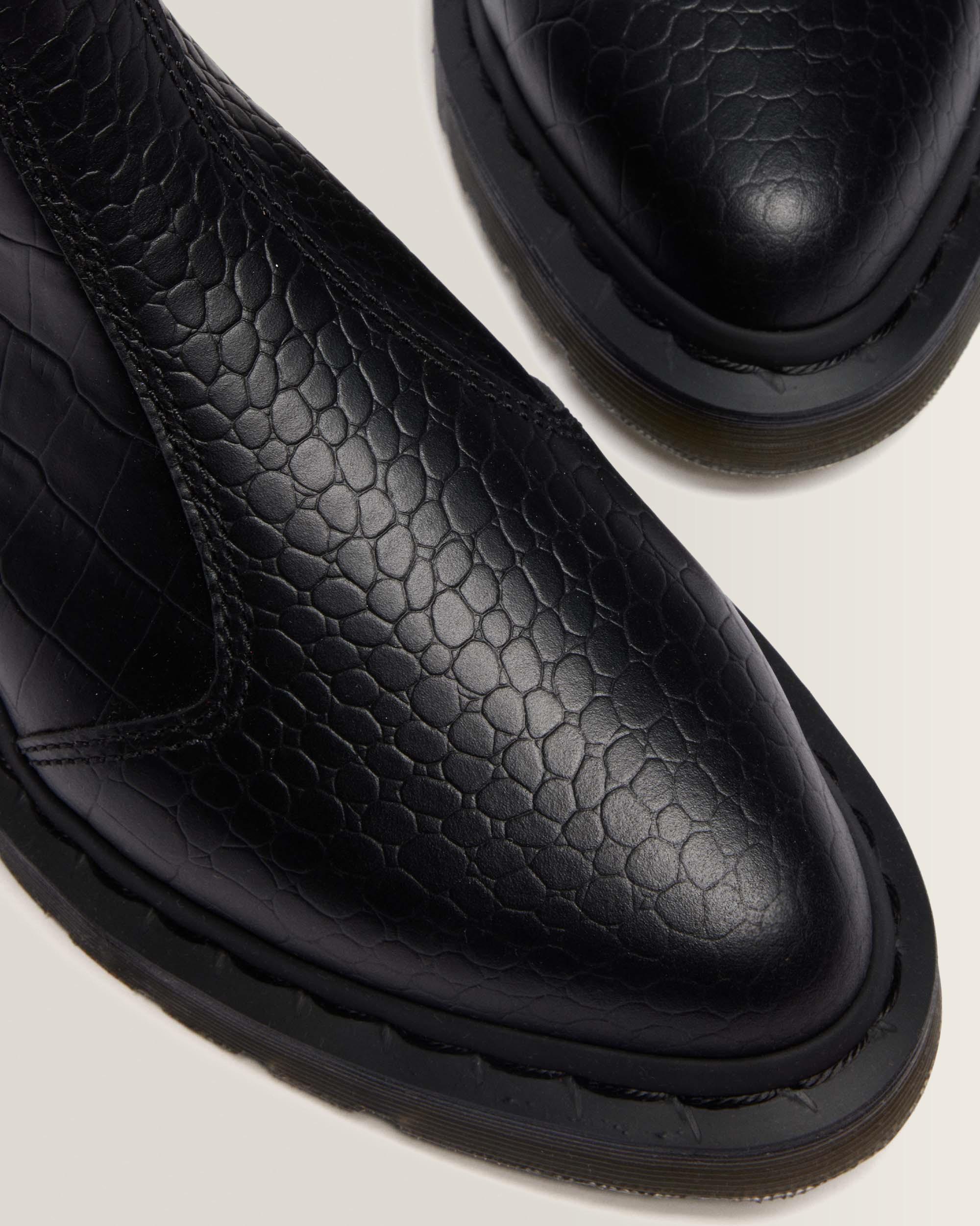 Bianca II Tapered Croc Emboss Leather Lo Boots