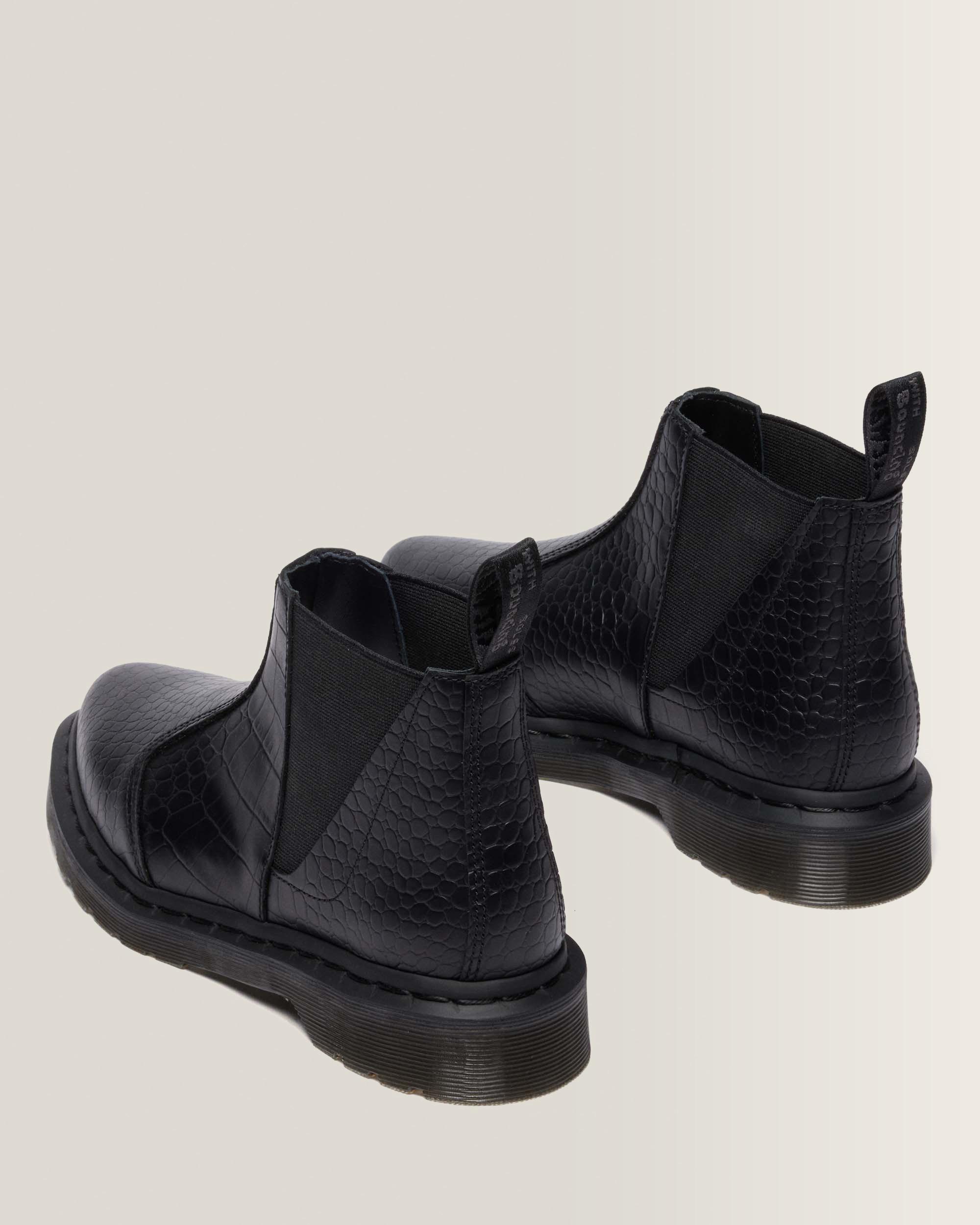 Bianca II Tapered Croc Emboss Leather Lo Boots