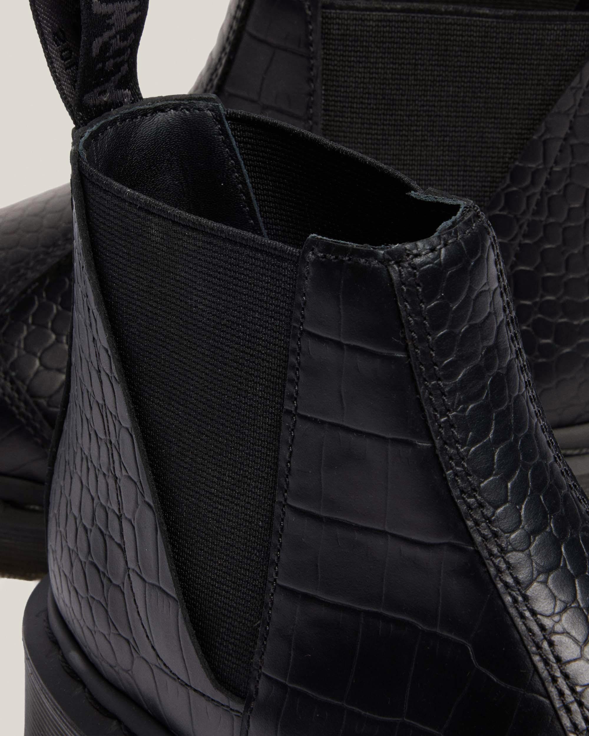 Bianca II Tapered Croc Emboss Leather Lo Boots