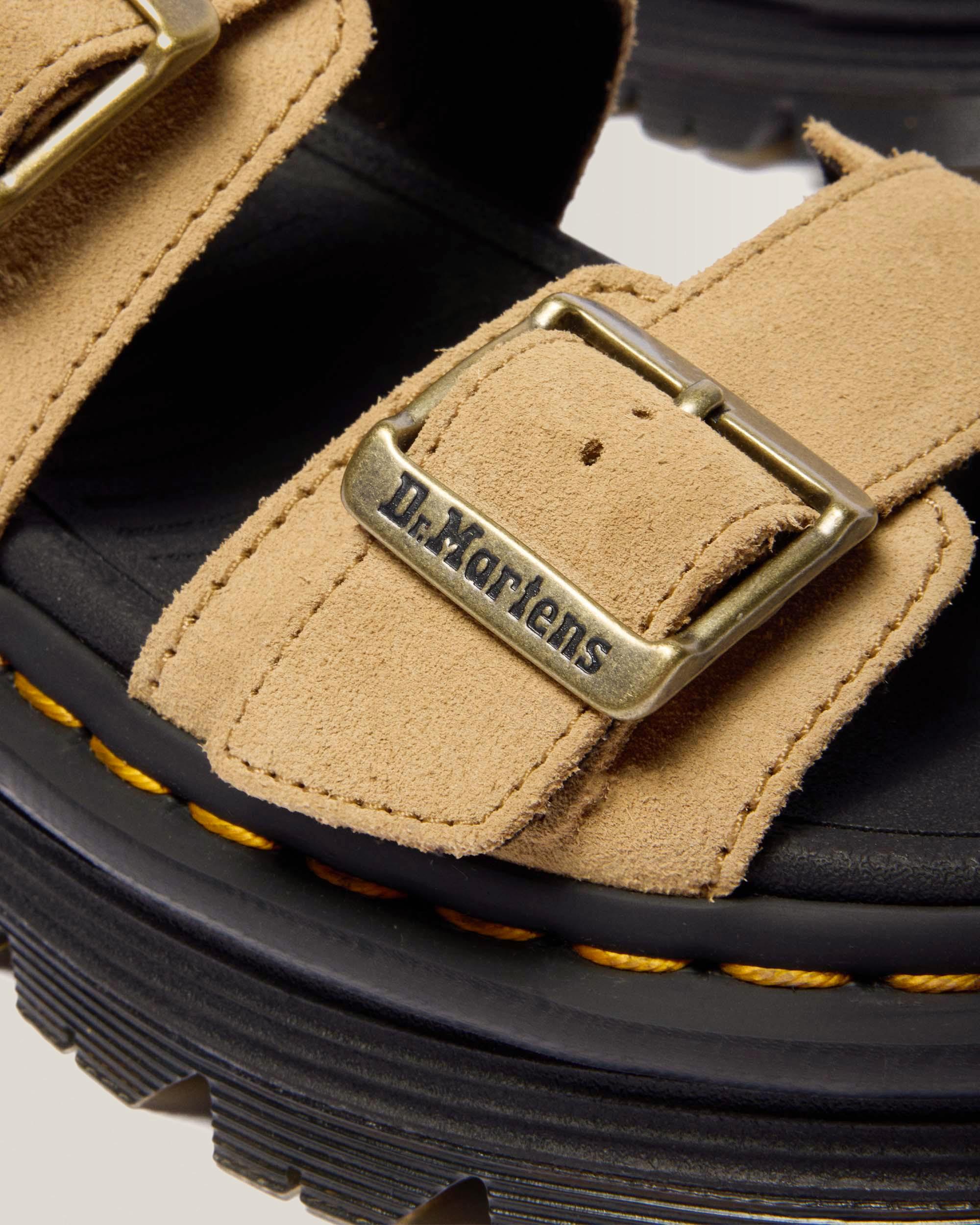Zebzag Suede Sandals in Savannah Tan | Dr. Martens™
