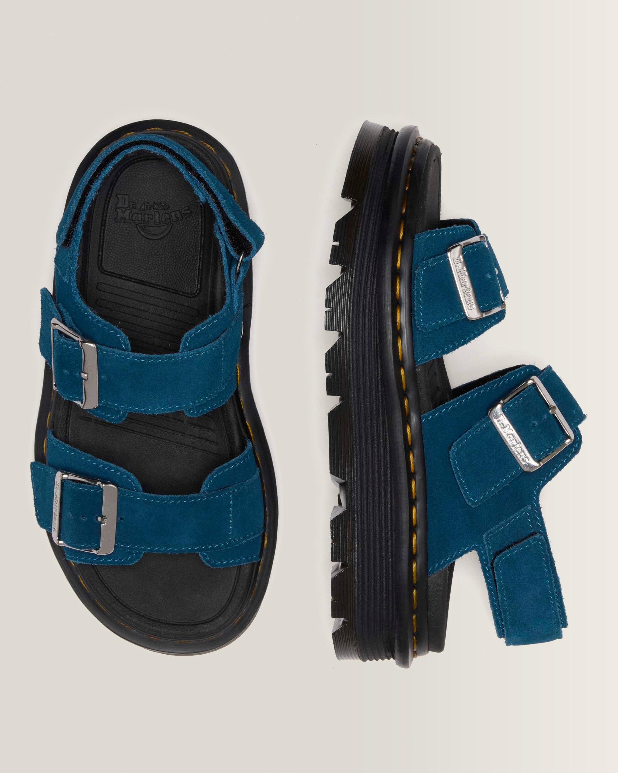 Zebzag Suede Sandals in Blue | Dr. Martens™