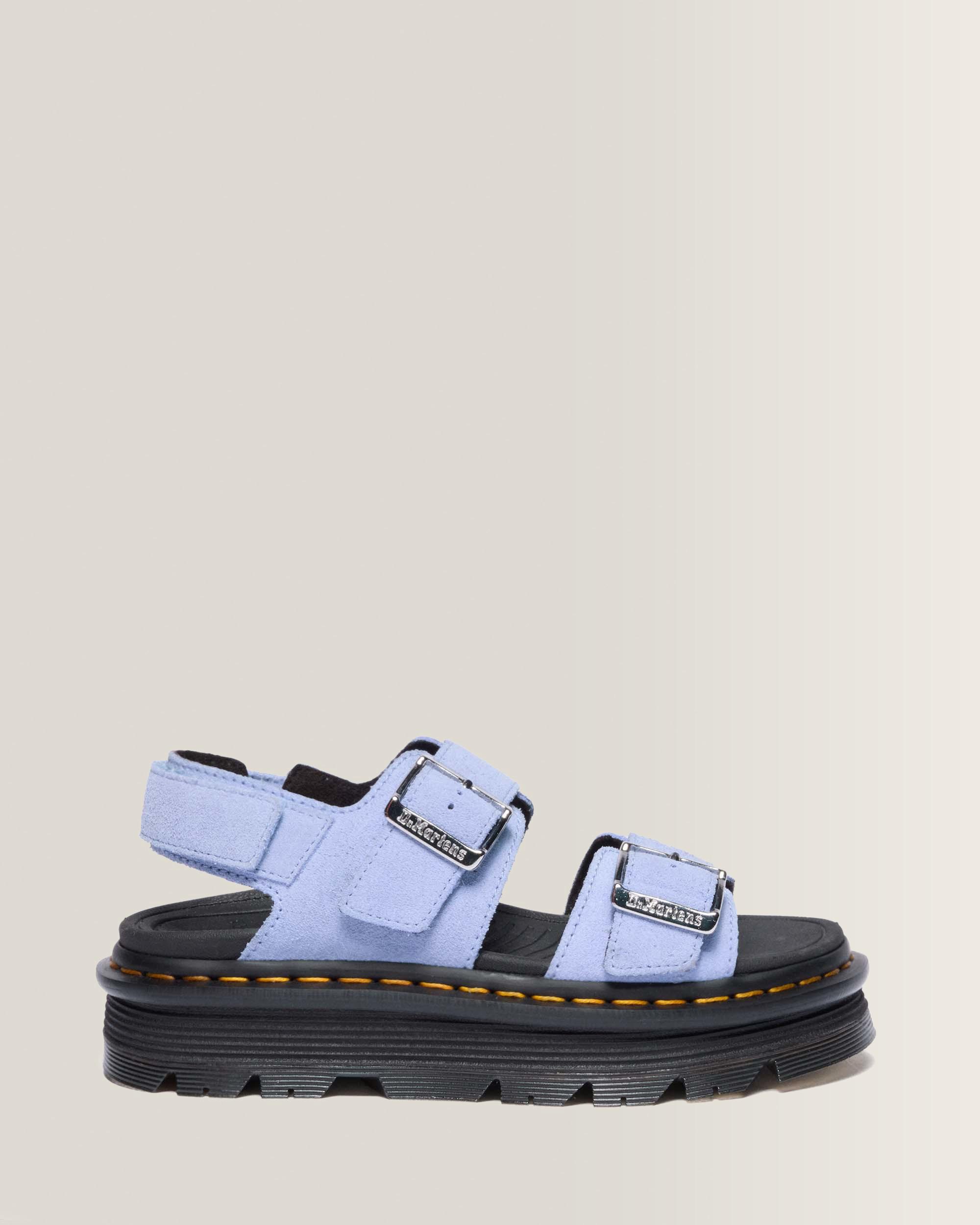 Zebzag Suede Sandals in Cornflower Blue | Dr. Martens™