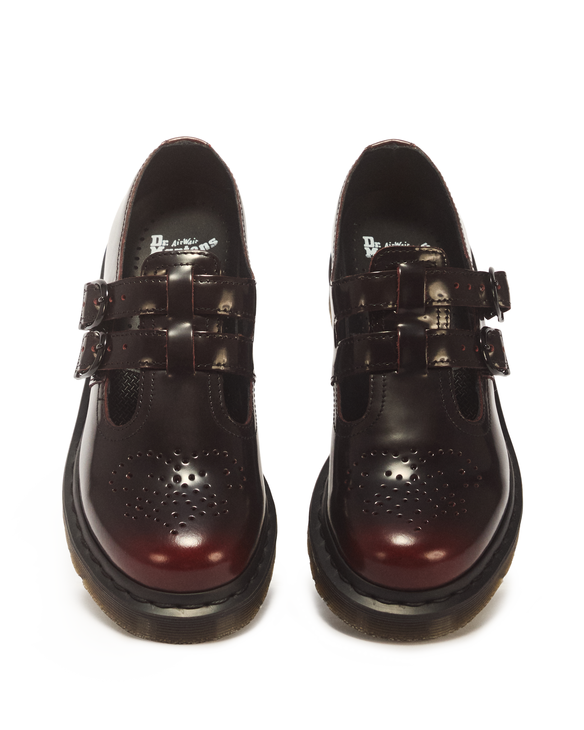 8065 Arcadia Rub Off Leather Mary Jane Shoes in Cherry Red Arcadia