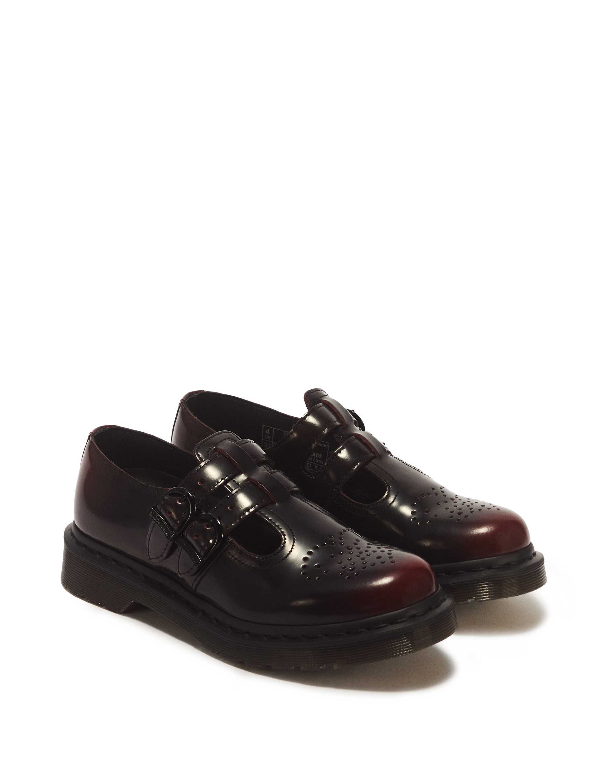 8065 Arcadia Rub Off Leather Mary Jane Shoes in Cherry Red Arcadia