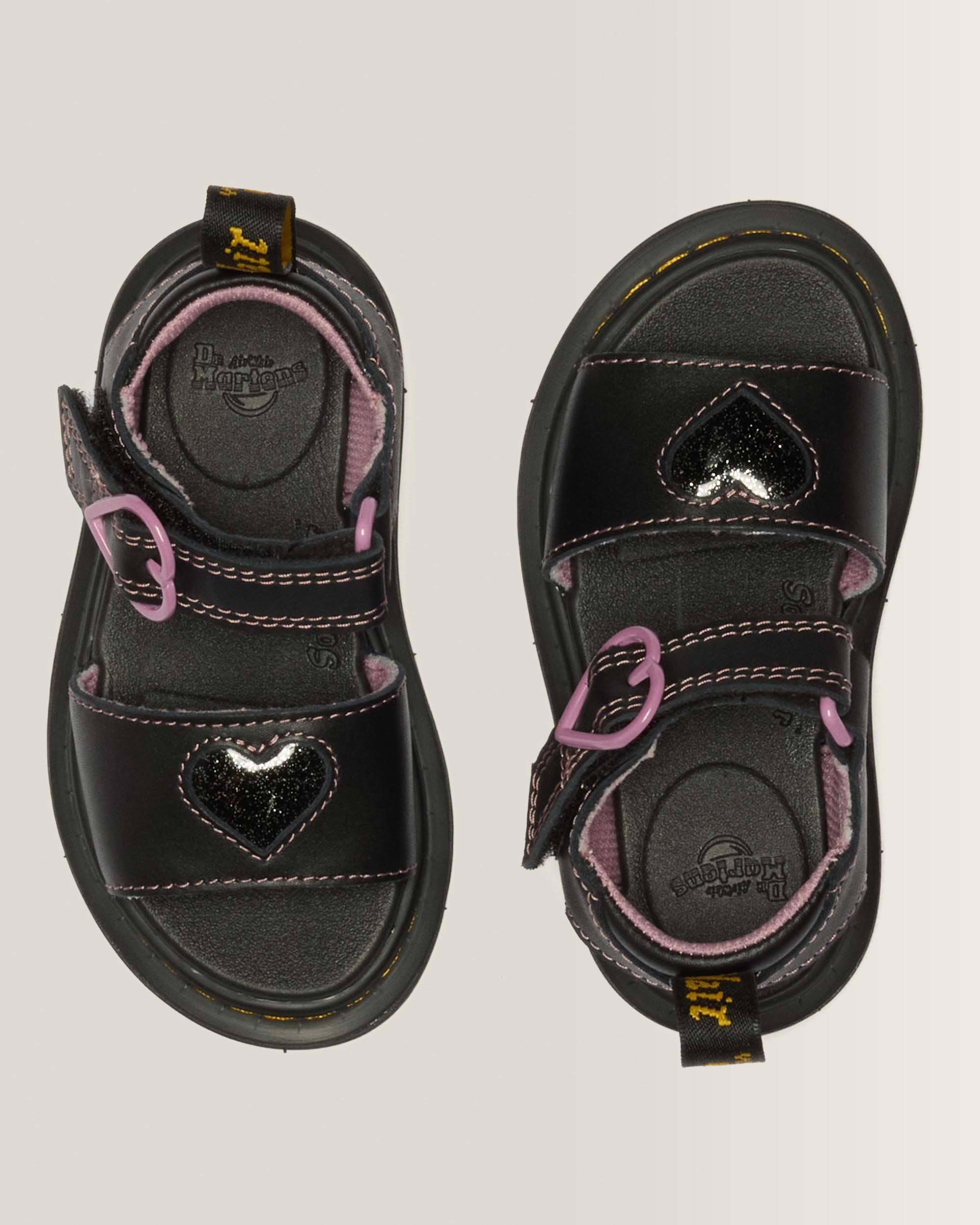 Chaussures Marlowe II Glitter Heart en cuir à brides pour tout-petit