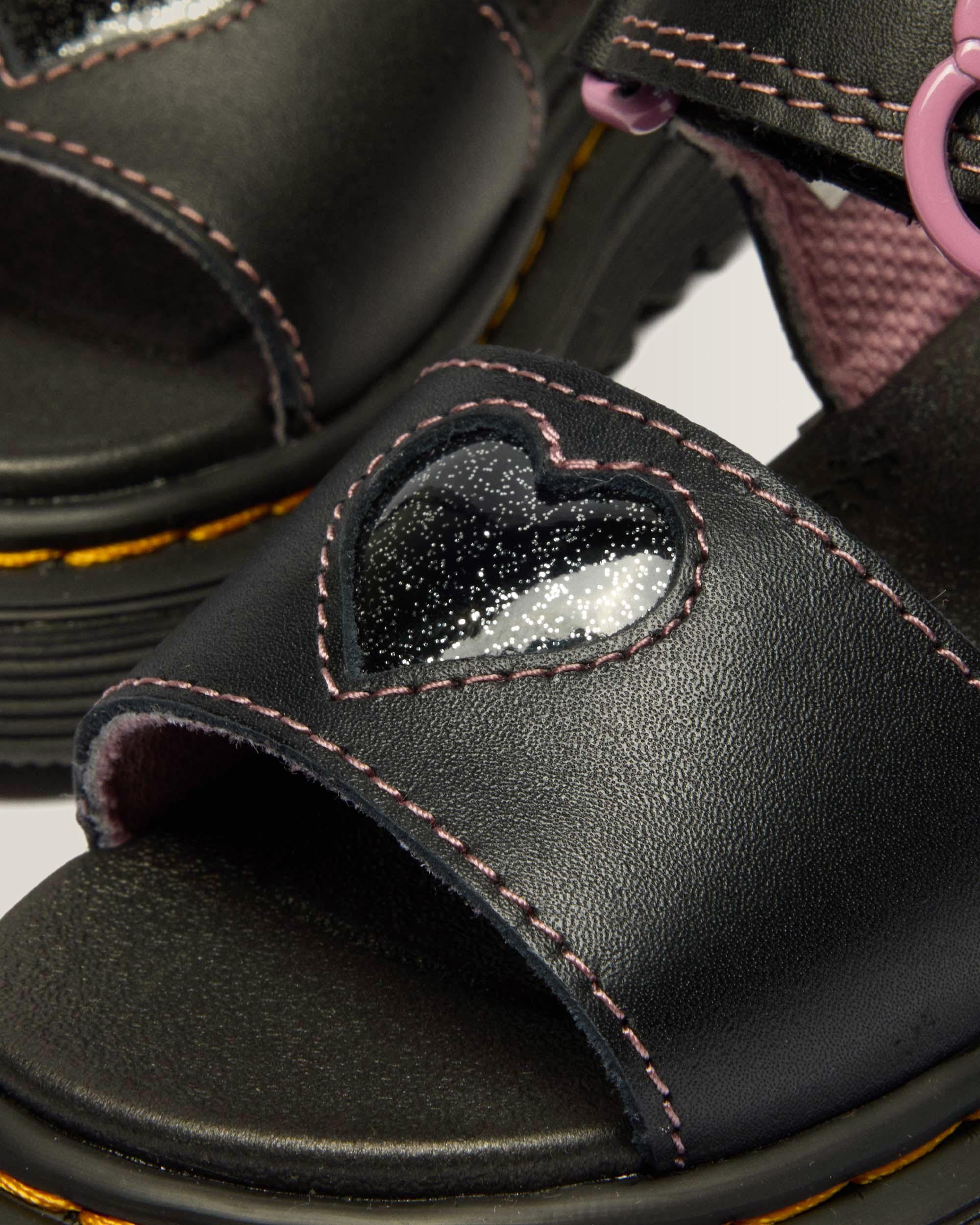 Chaussures Marlowe II Glitter Heart en cuir à brides pour tout-petit