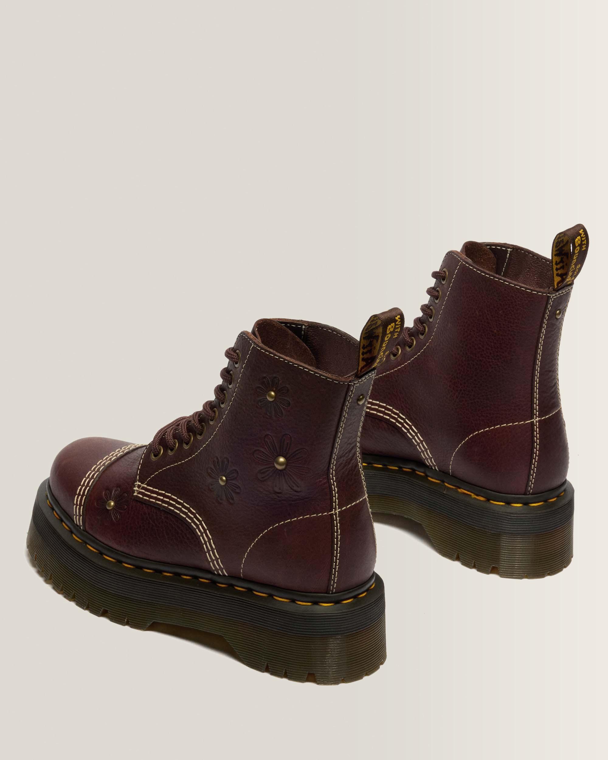 Boots plateformes Sinclair Flower en cuir Grizzly
