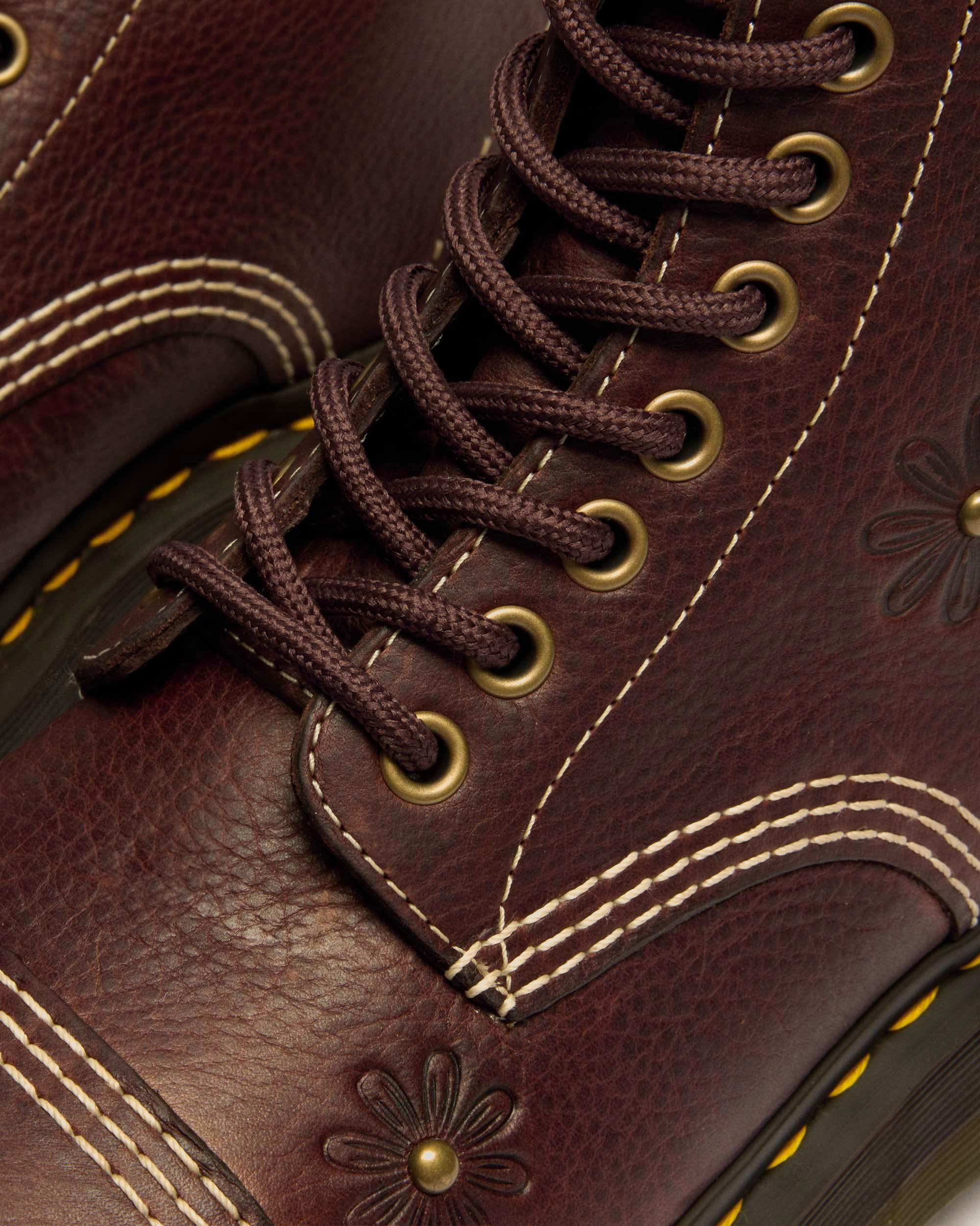 Boots plateformes Sinclair Flower en cuir Grizzly