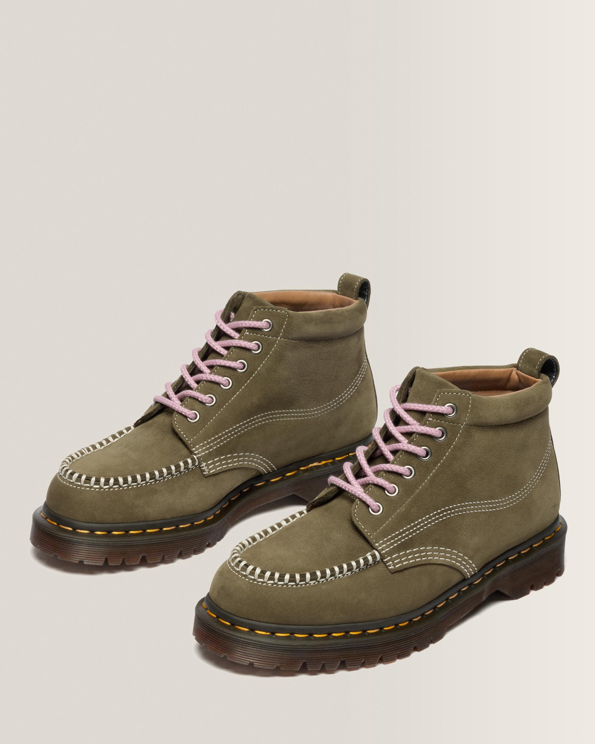 Docoo Lowell Chukka Nubuck Moc Toe Ankle Boots in DMs Olive | Dr. Martens™