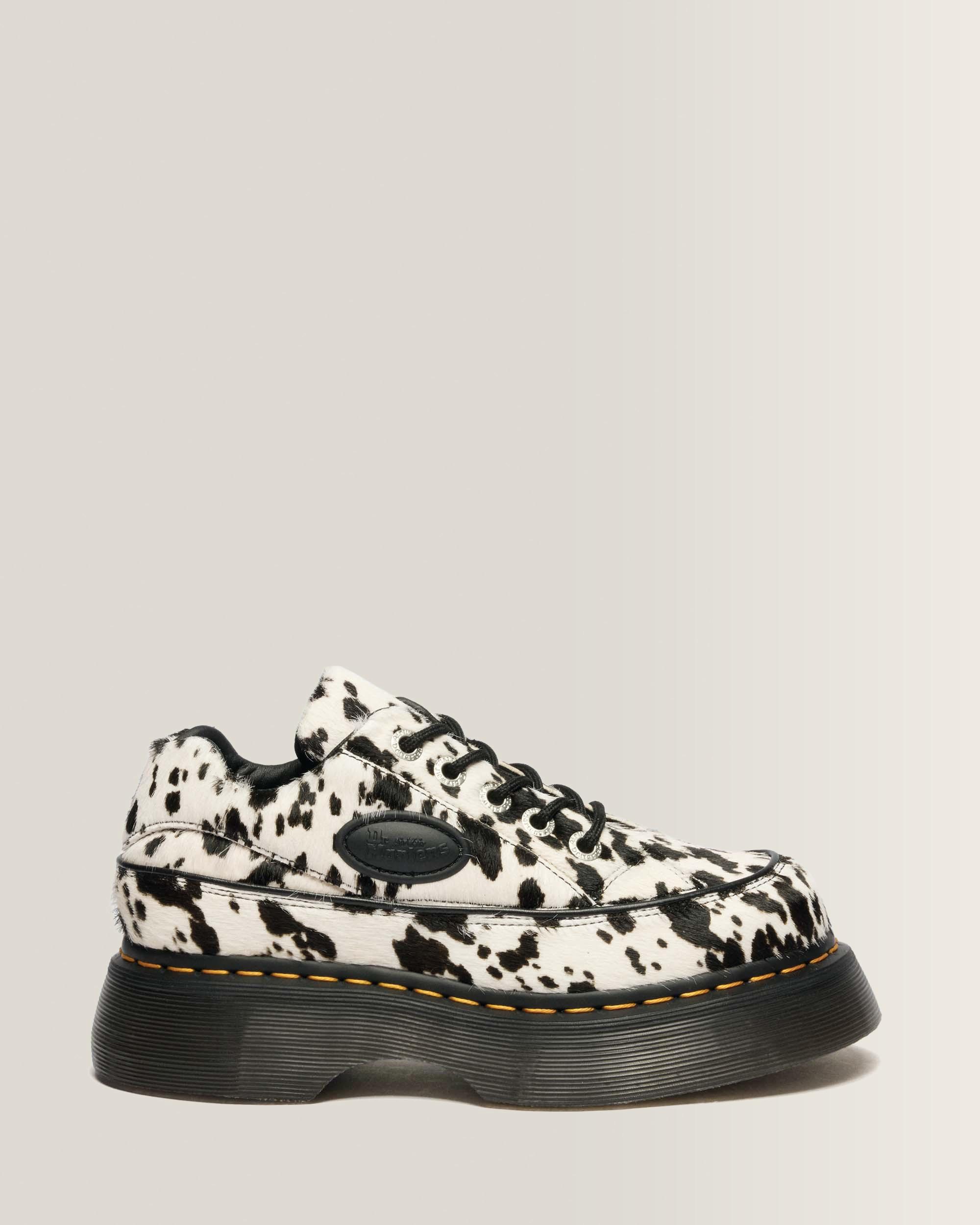Buzz 5-Eye Dalmatian Hair On Leather Shoes