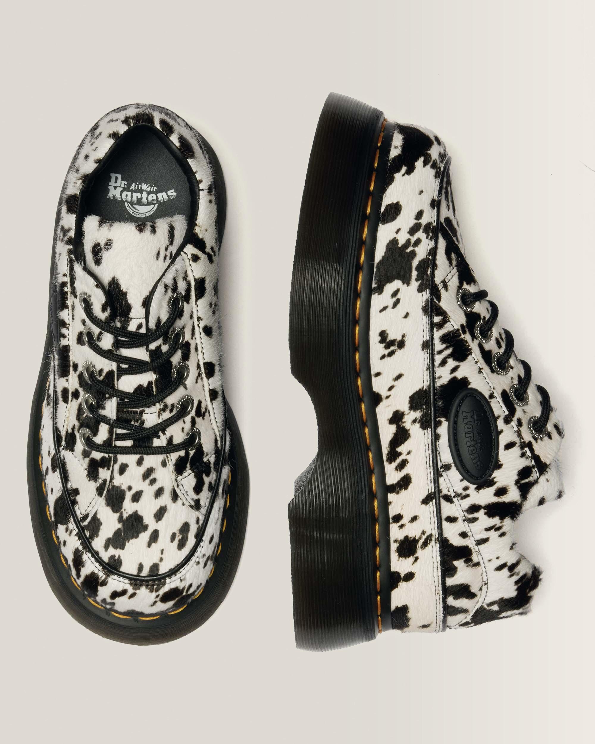 Buzz 5-Eye Dalmatian Hair On Leather Shoes
