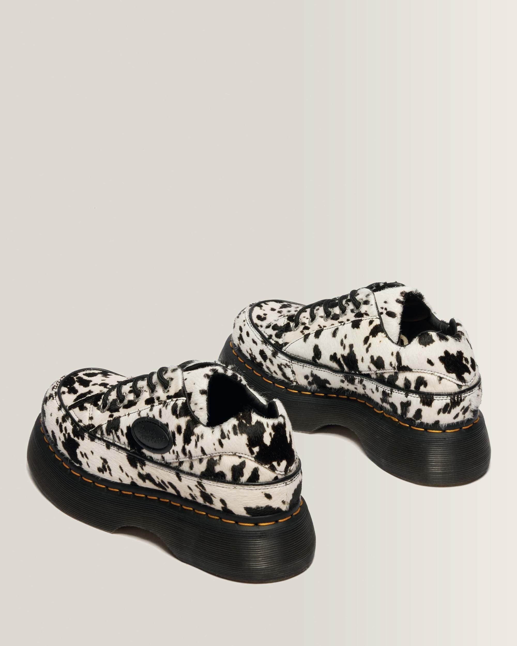 Buzz 5-Eye Dalmatian Hair On Leather Shoes