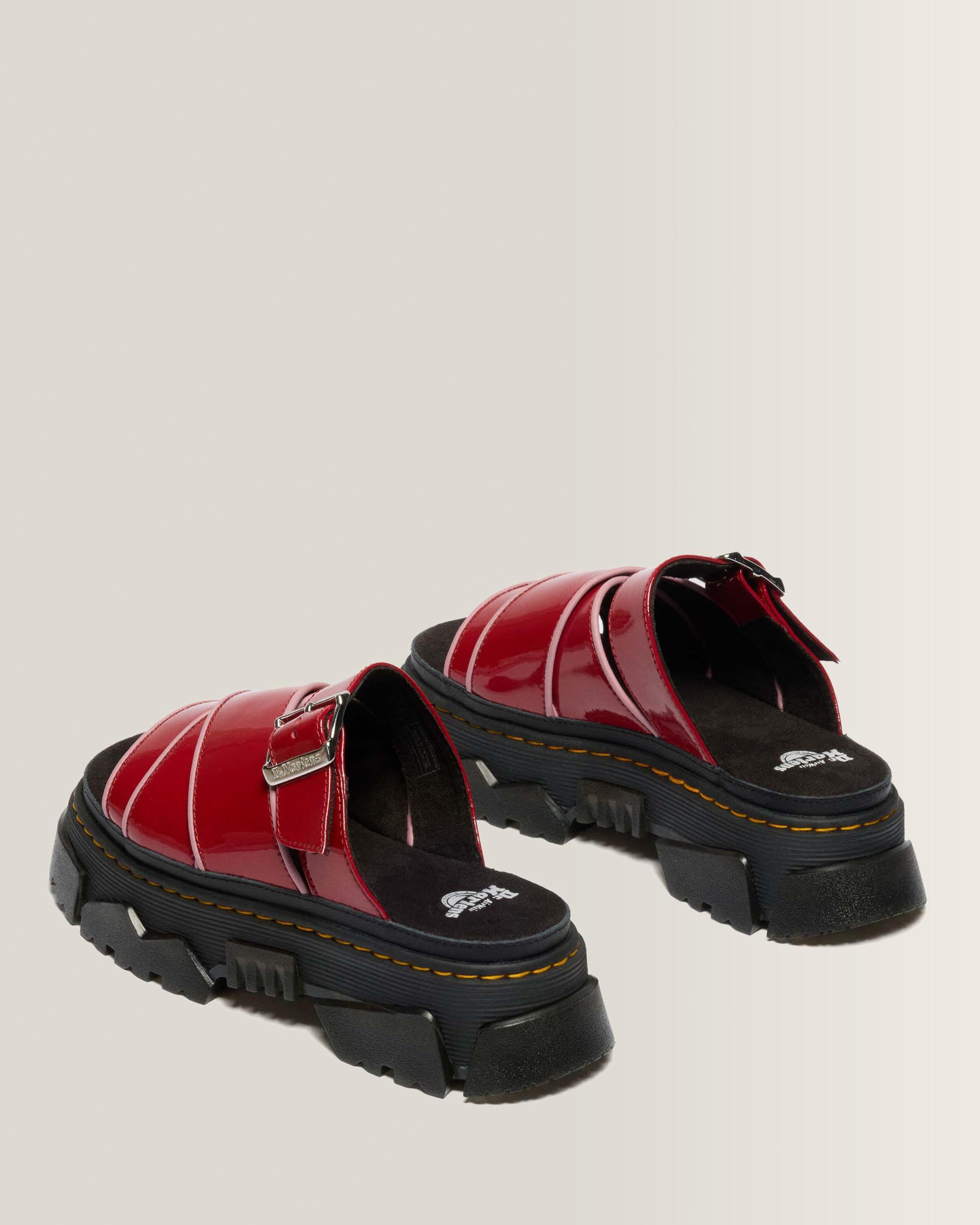 Mattison Slide Soft Patent Leather Sandals in Scarlet Red | Dr