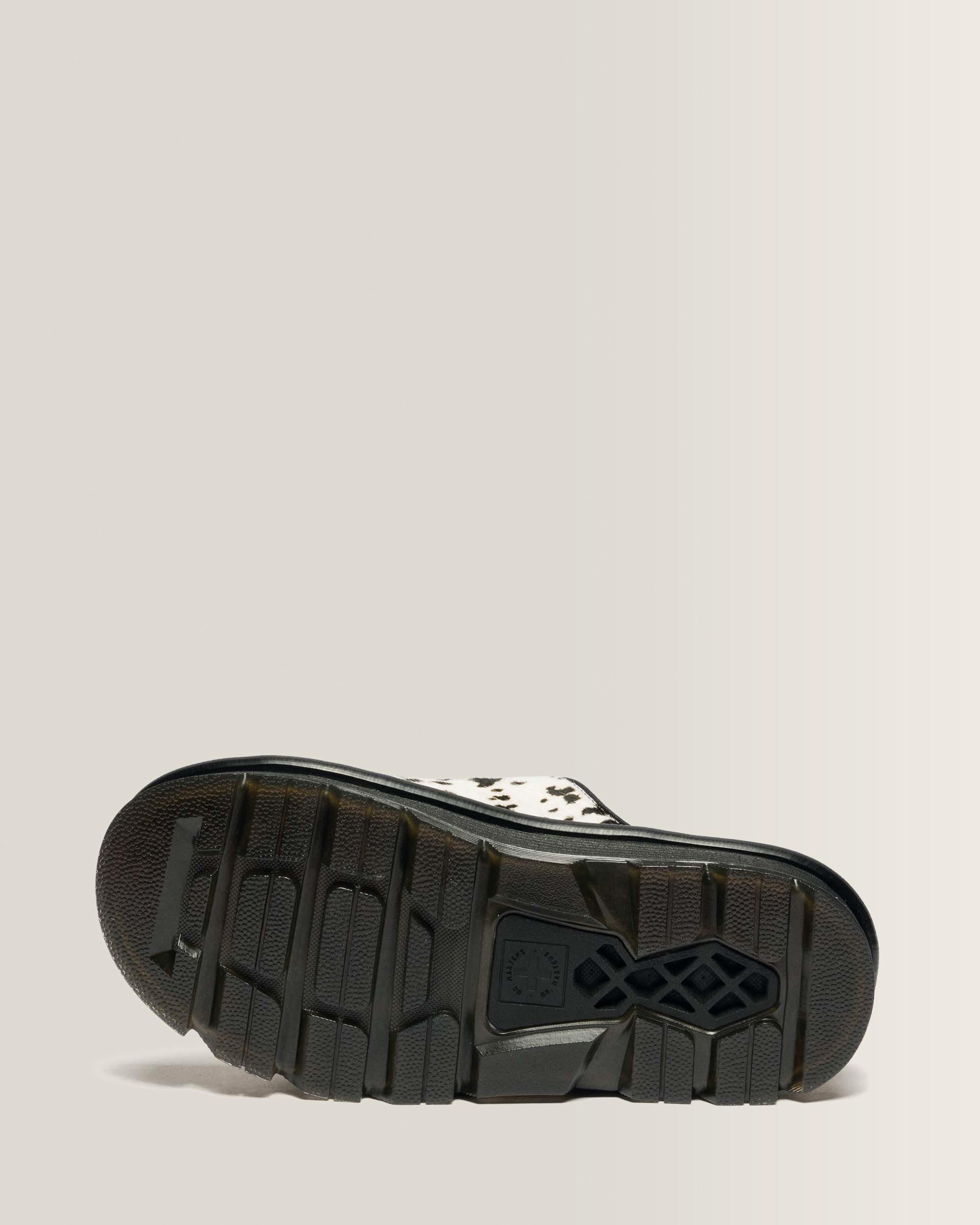 Zebzag Dalmatian Hair-On Leren Platform Slides