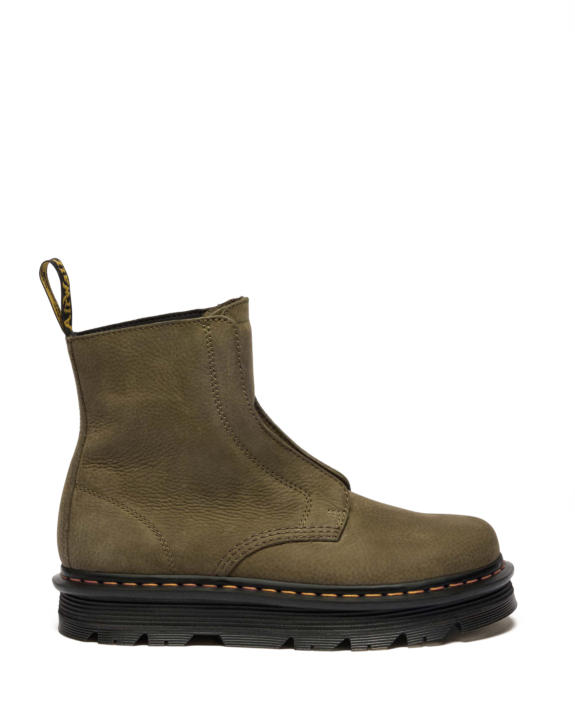 シーサー Zebzag Laceless Nubuck Boots in DMS OLIVE | Dr. Martens™