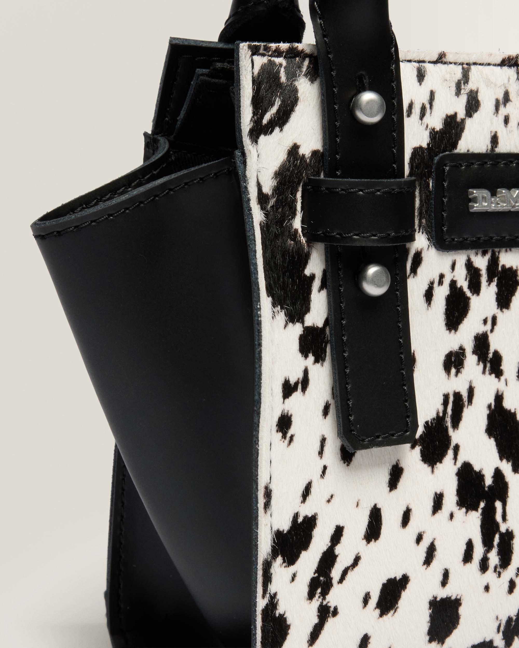 Extra Small Dalmatian Hair On Leather Tote Bag