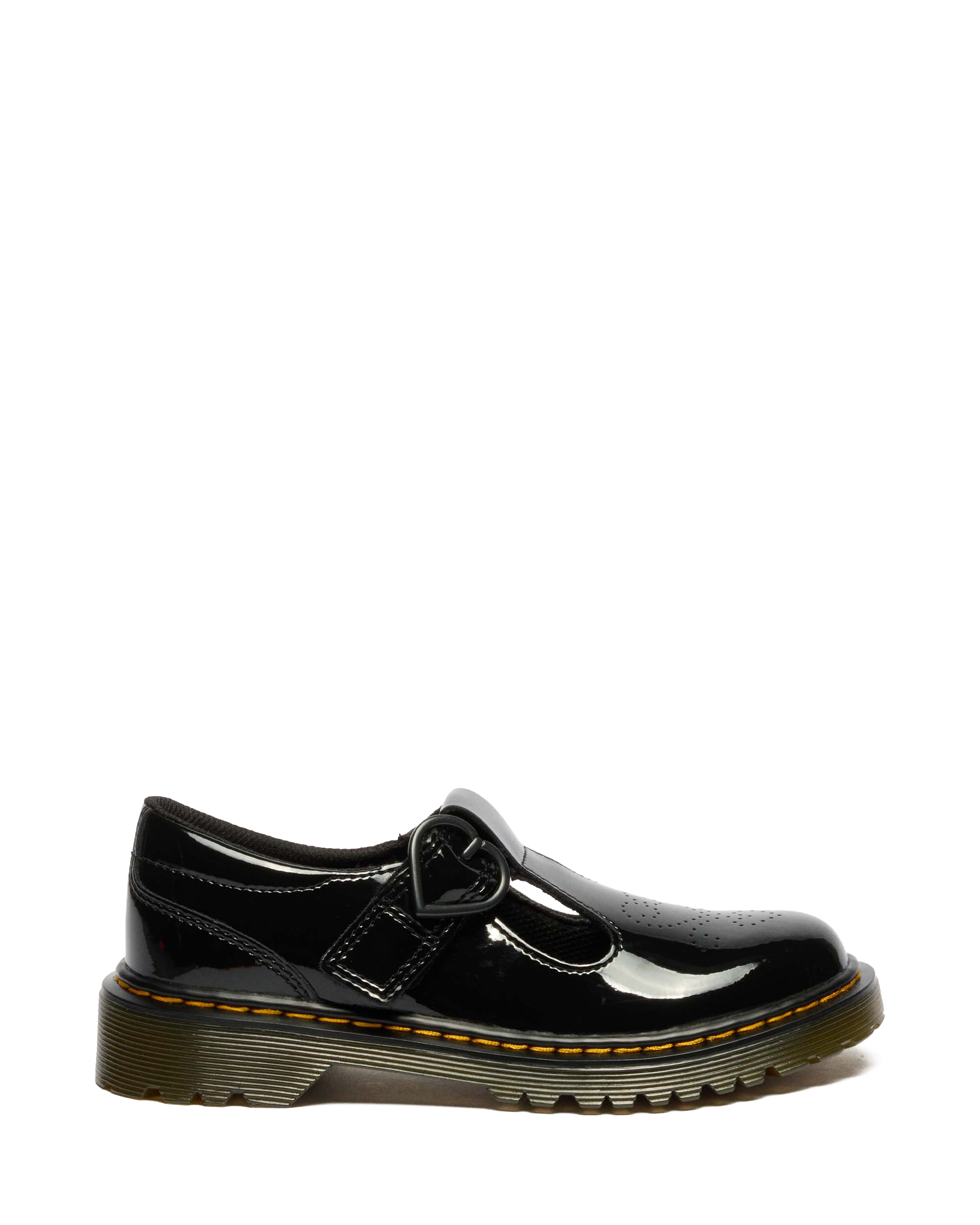 Junior Polly II Heart Patent Leather Shoes in BLACK | Dr. Martens™
