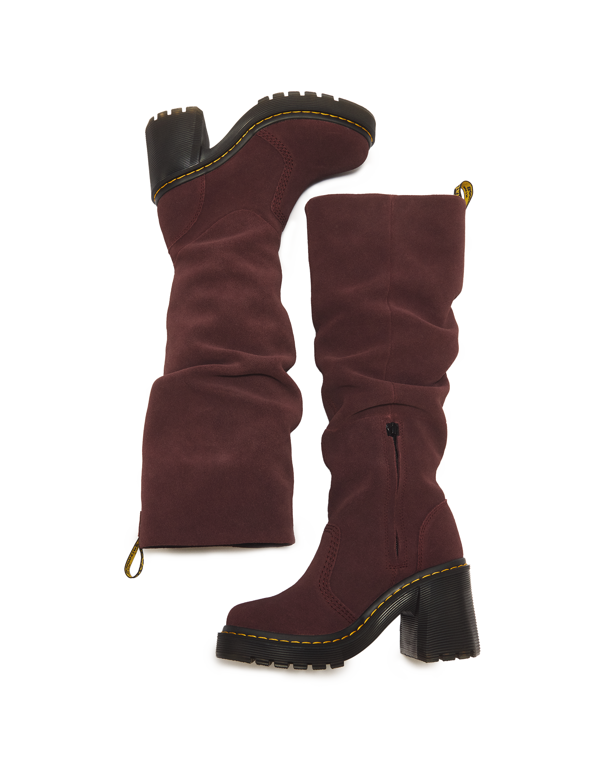 Kasey Suede Knee High Heeled Boots
