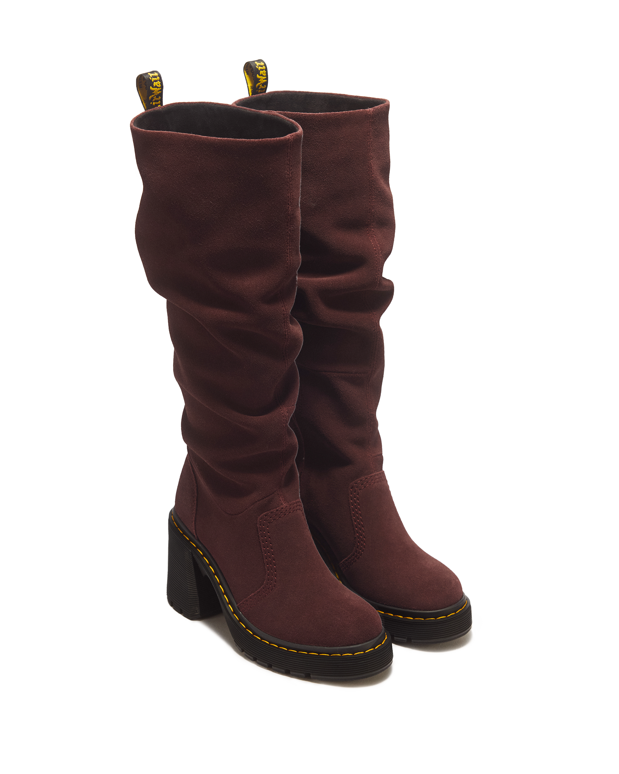 Kasey Suede Knee High Heeled Boots