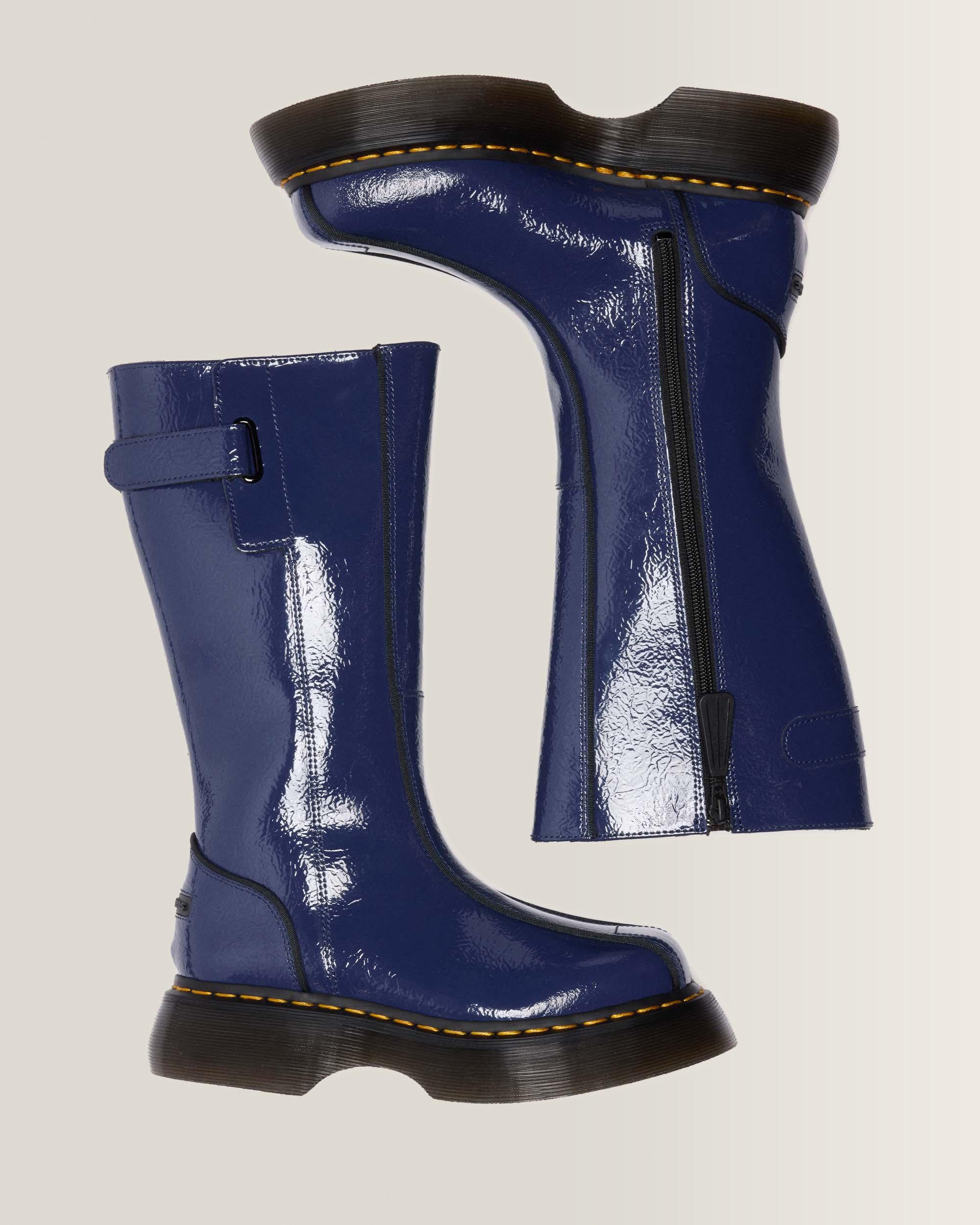 Boots Buzz Hi en cuir Distressed Patent