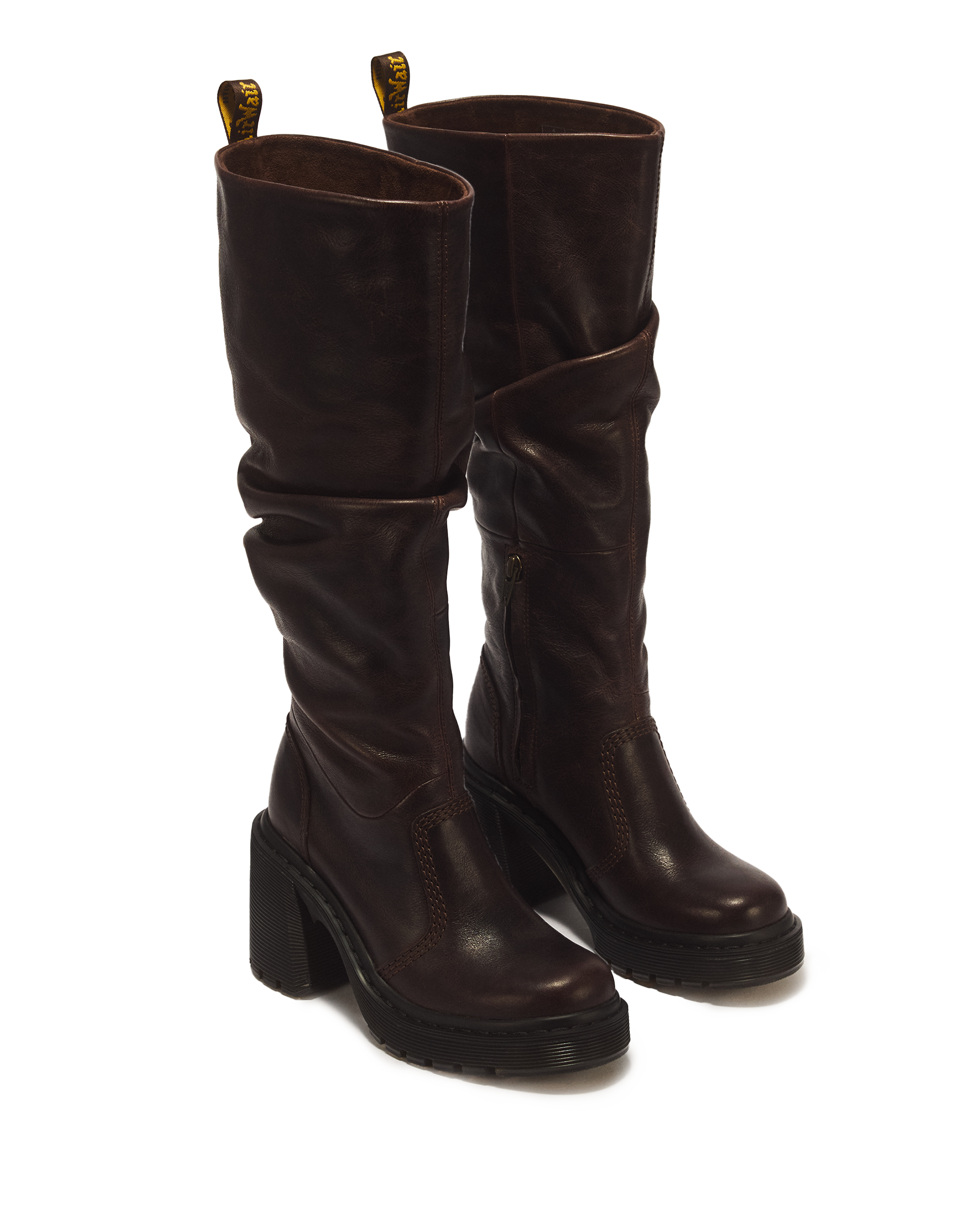 BOTAS ALTAS KASEY DE PIEL CON TACÓN
