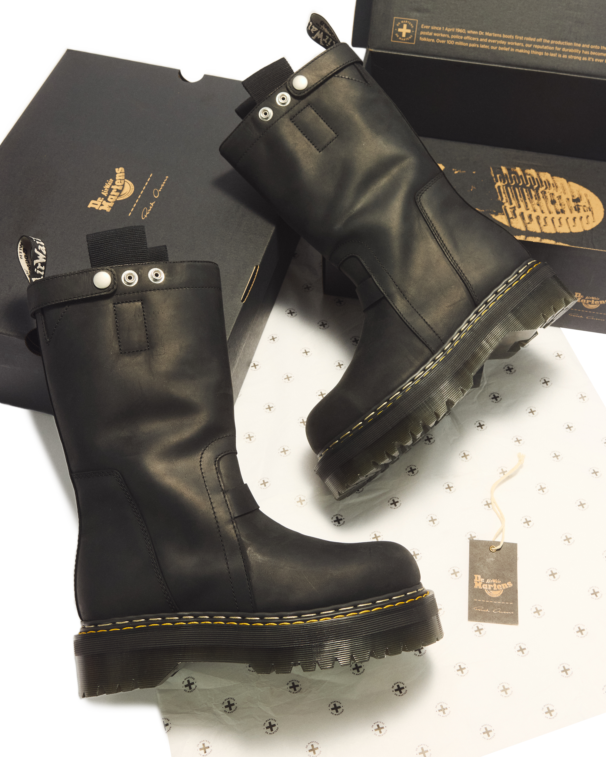 RICK OWENS PULL ON BOOTS in BLACK | Dr. Martens™
