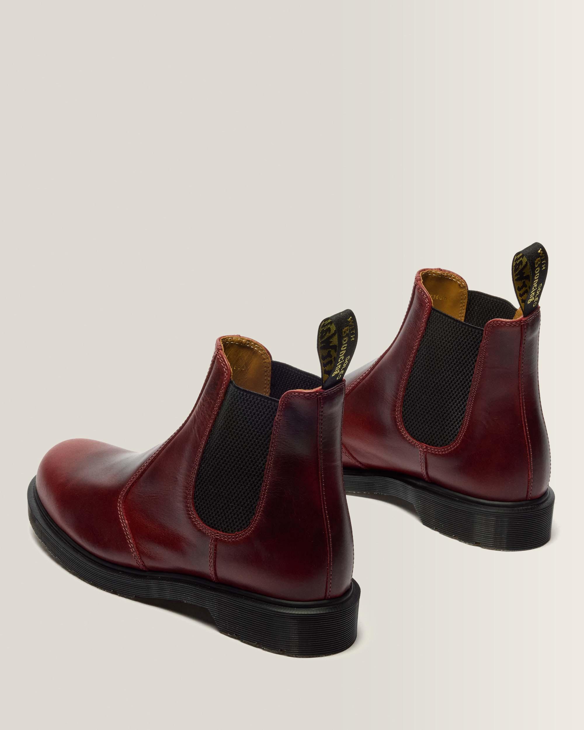 2976 Classic Calf Leather Chelsea Boots in Burgundy | Dr. Martens™
