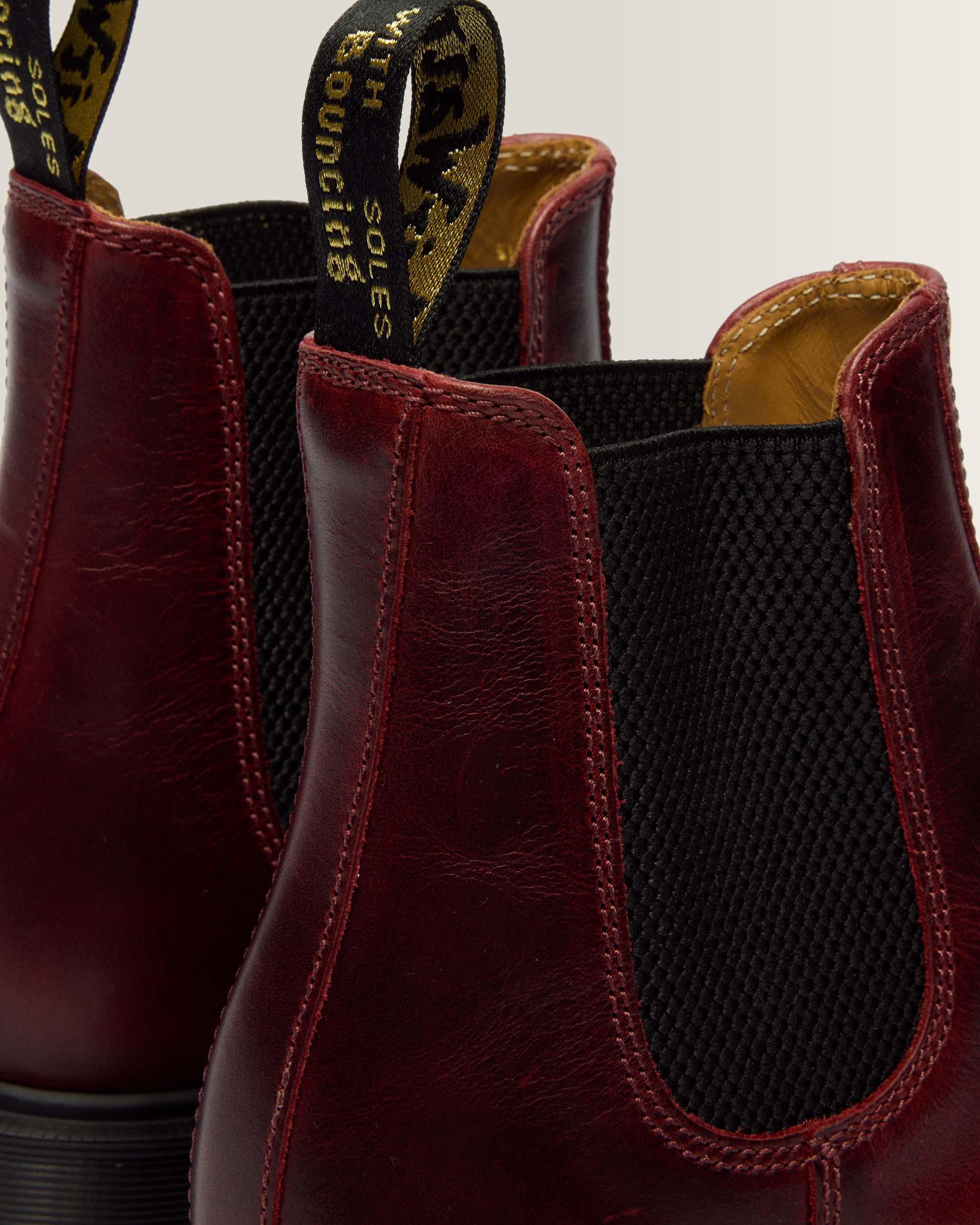 2976 Classic Calf Leather Chelsea Boots in Burgundy | Dr. Martens™