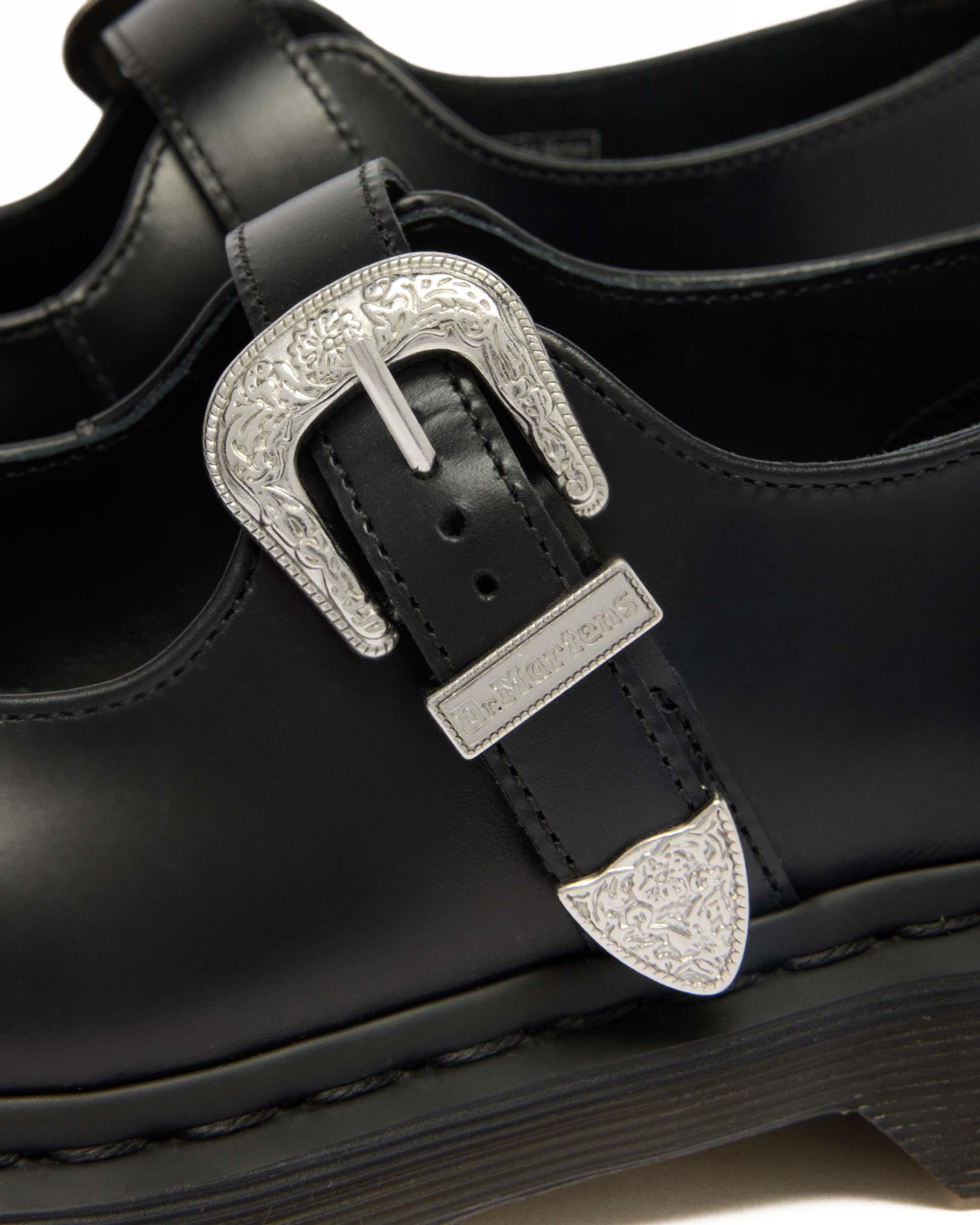 Балетки Dr. Martens Elphie Mary Jane Buckle Atlas Leather, цвет: Чёрный — фото 2