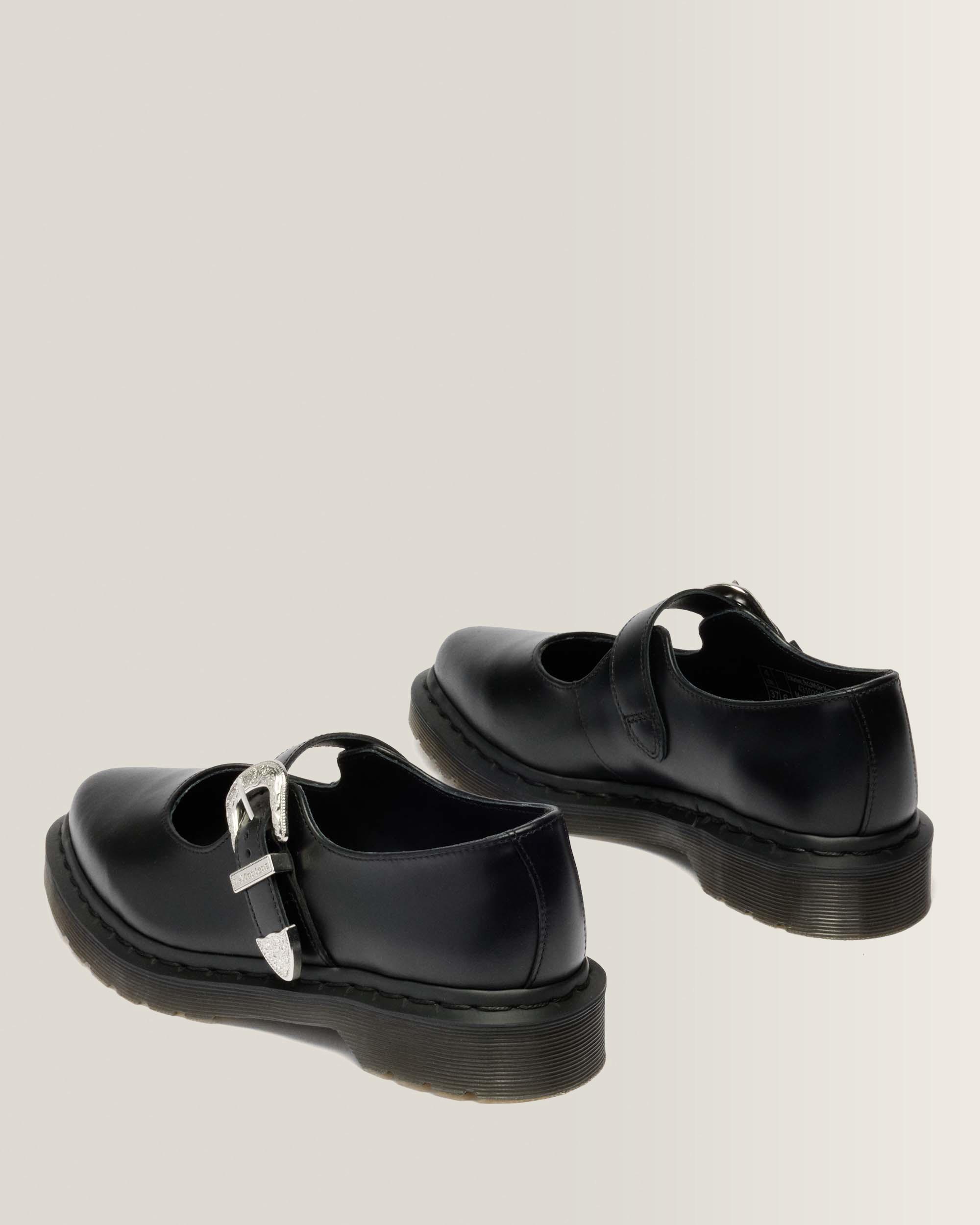 らぶ　 x GLENN MARTENS ベルト ブラック Elphie Mary Jane Atlas Leather Shoes in Black Atlas | Dr. Martens™
