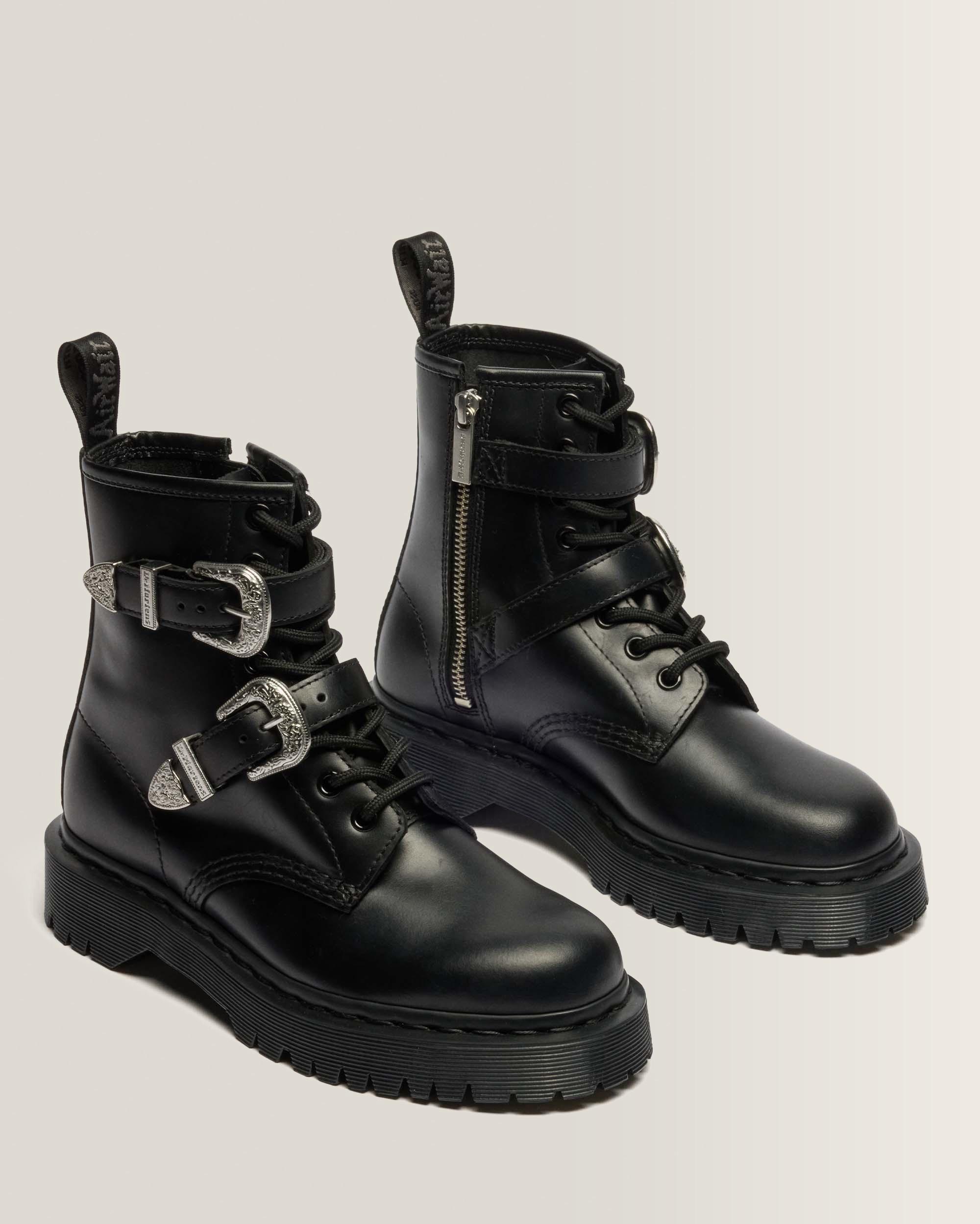 靴 Dr. Martens 1460 BEX 1460 Bex Western Buckle Leather Boots in Black Atlas | Dr. Martens™