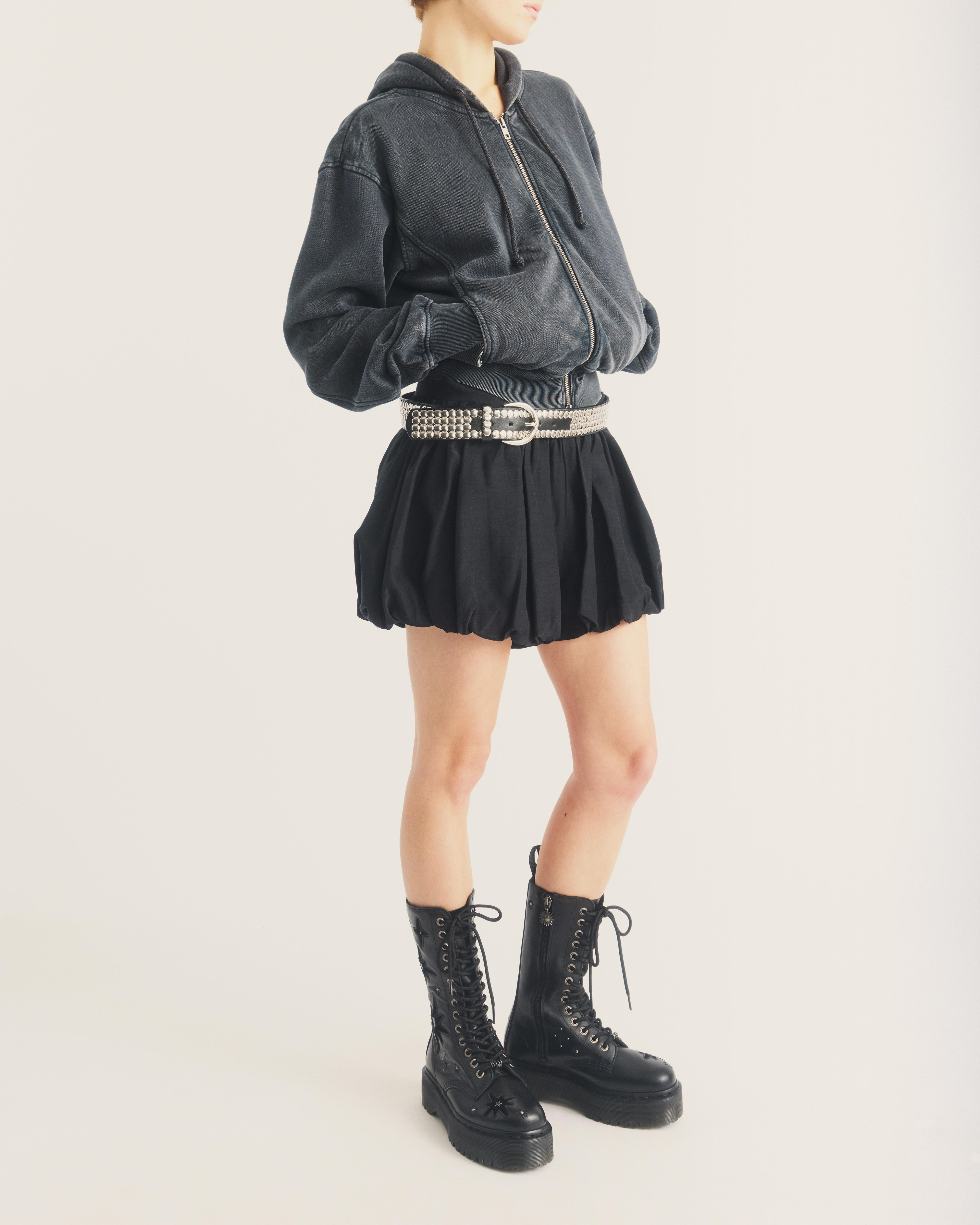 1B99 Whimsigoth 14 Eye Leather & Velvet Lace Up Boots in BLACK