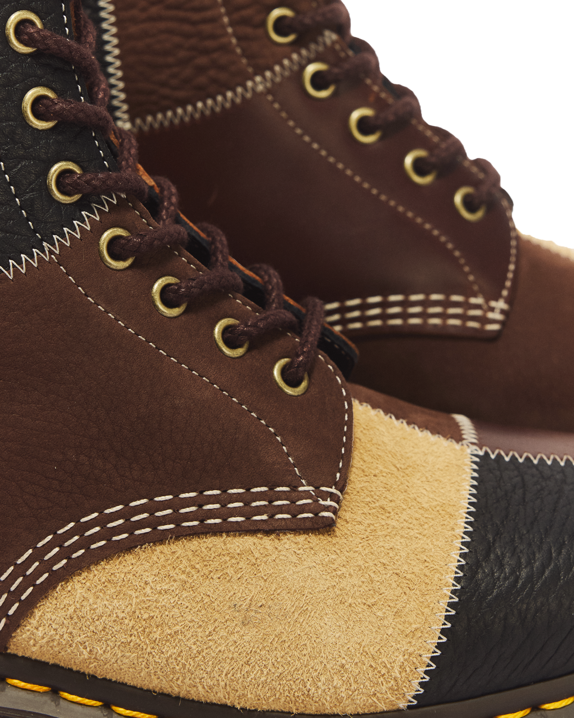 1460 Patchwork 8 Eye Leather & Nubuck Lace Up Boots