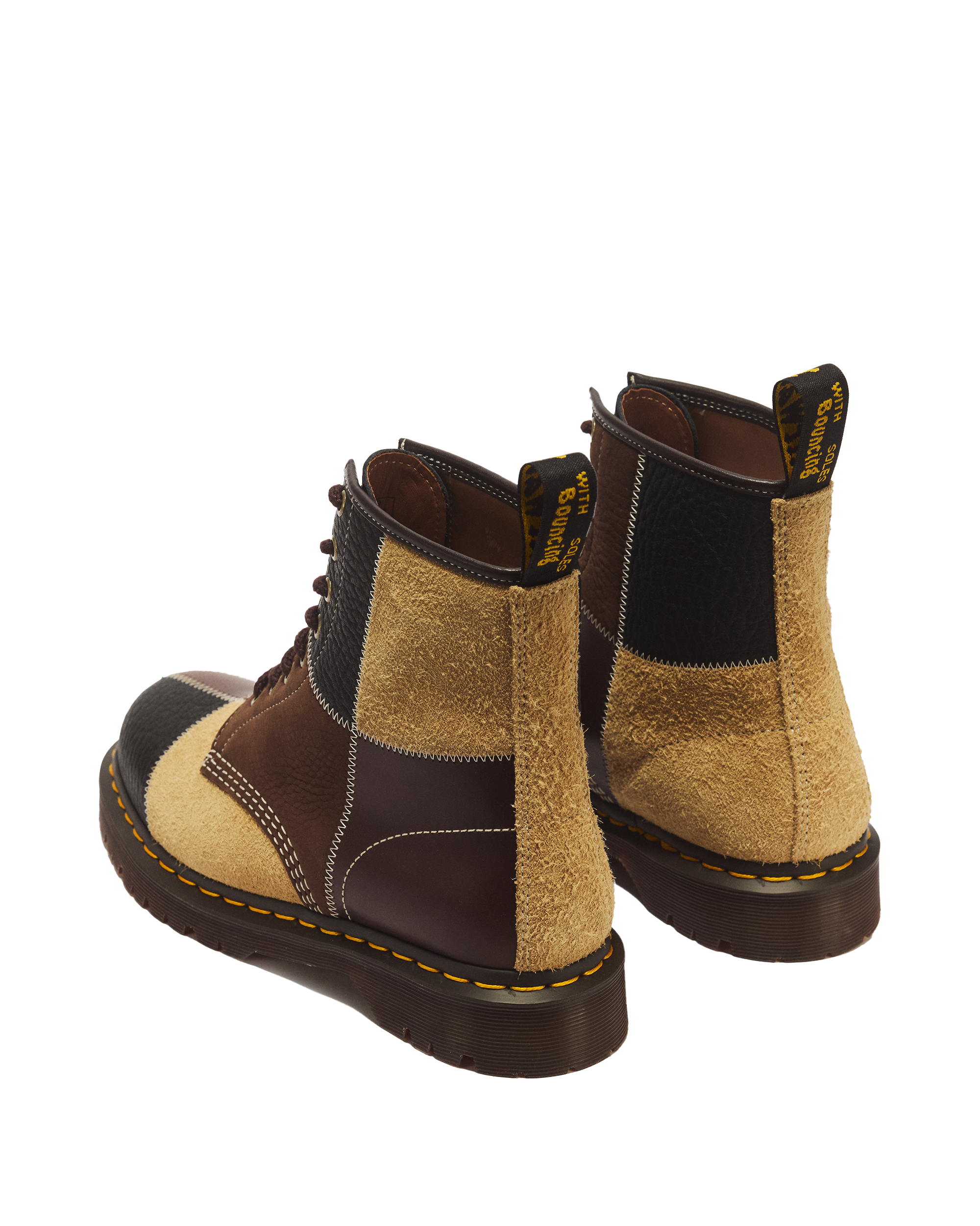 1460 Patchwork 8 Eye Leather & Nubuck Lace Up Boots