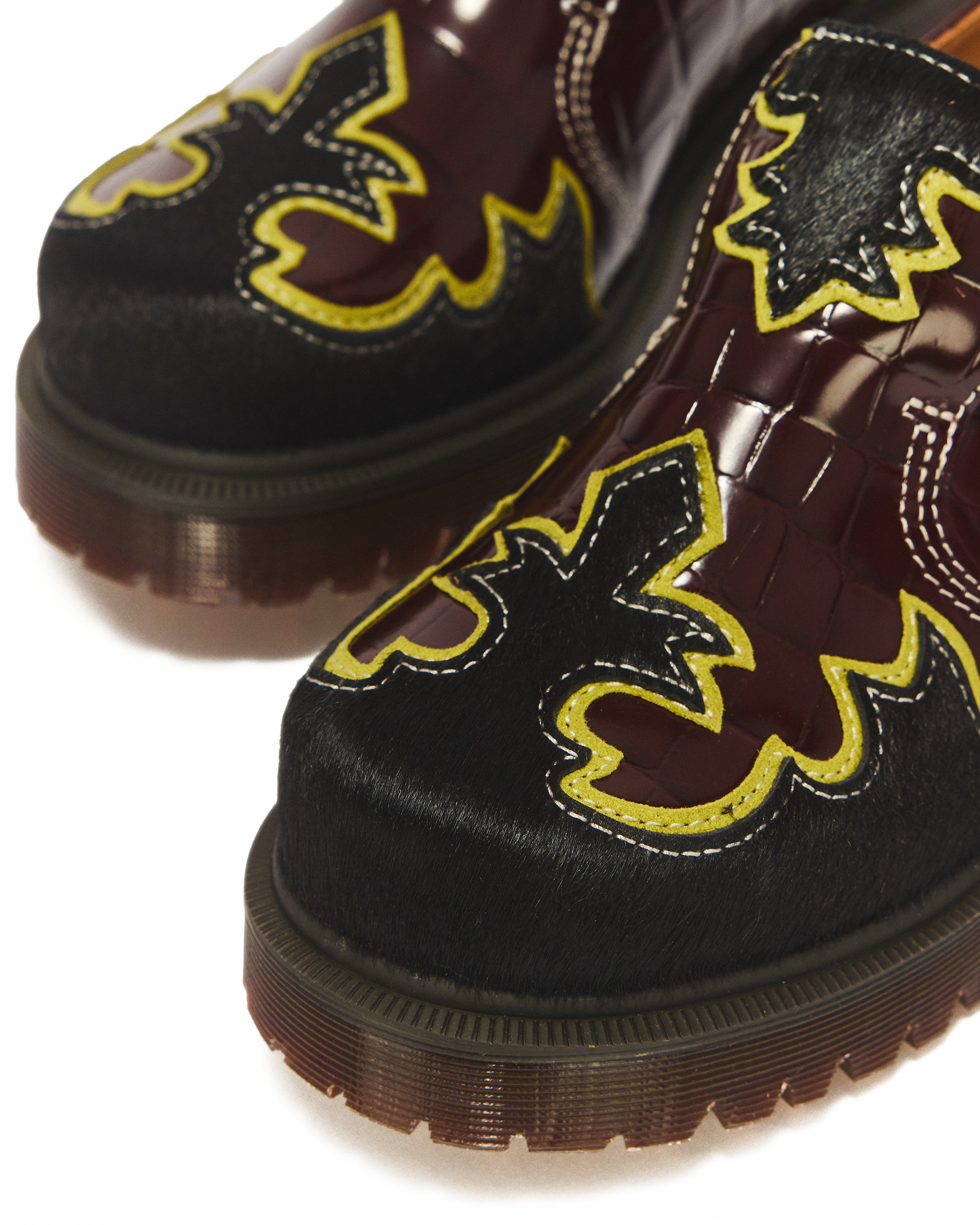 Rejena-loafers i krokodilpräglat läder och Hair On-läder product image