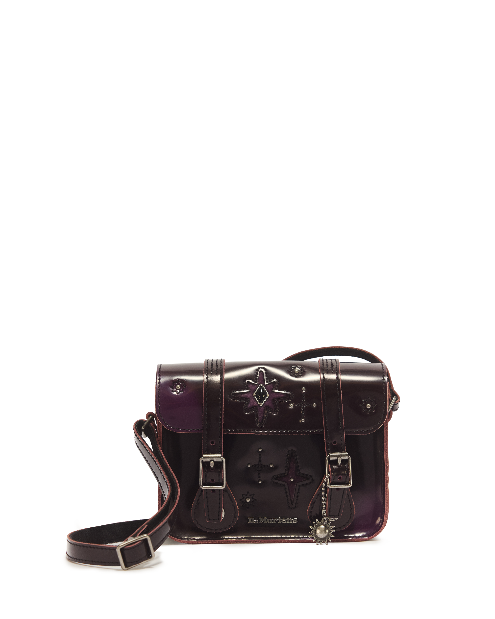 7 Inch Whimsigoth Arcadia Leather Satchel in DMS PURPLE+BLACK | Dr