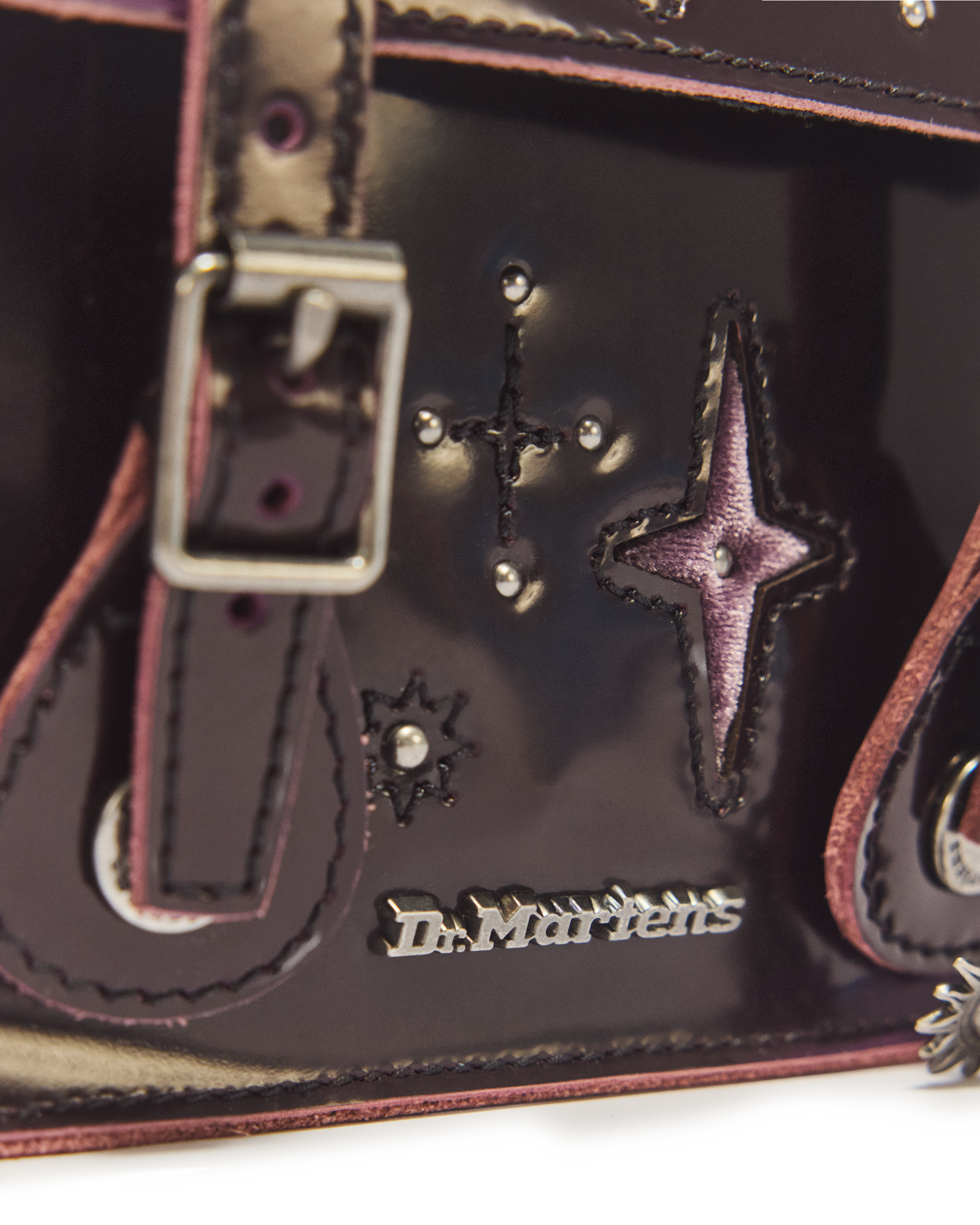 7 Inch Whimsigoth Arcadia Leather Satchel in DMS PURPLE+BLACK | Dr