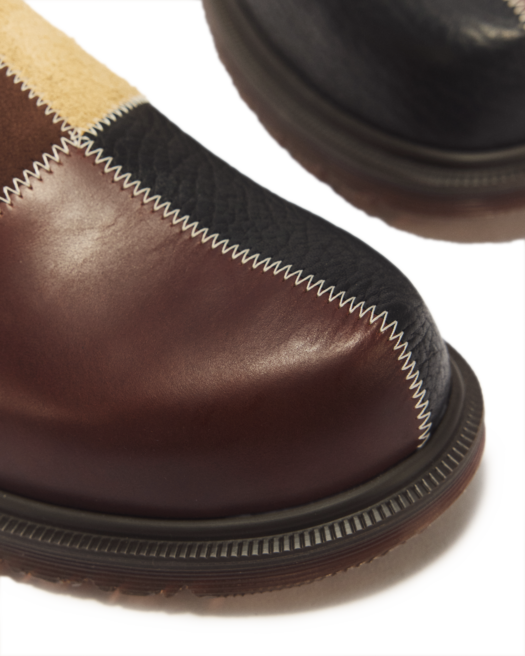 San Patchwork Leather & Nubuck Mules