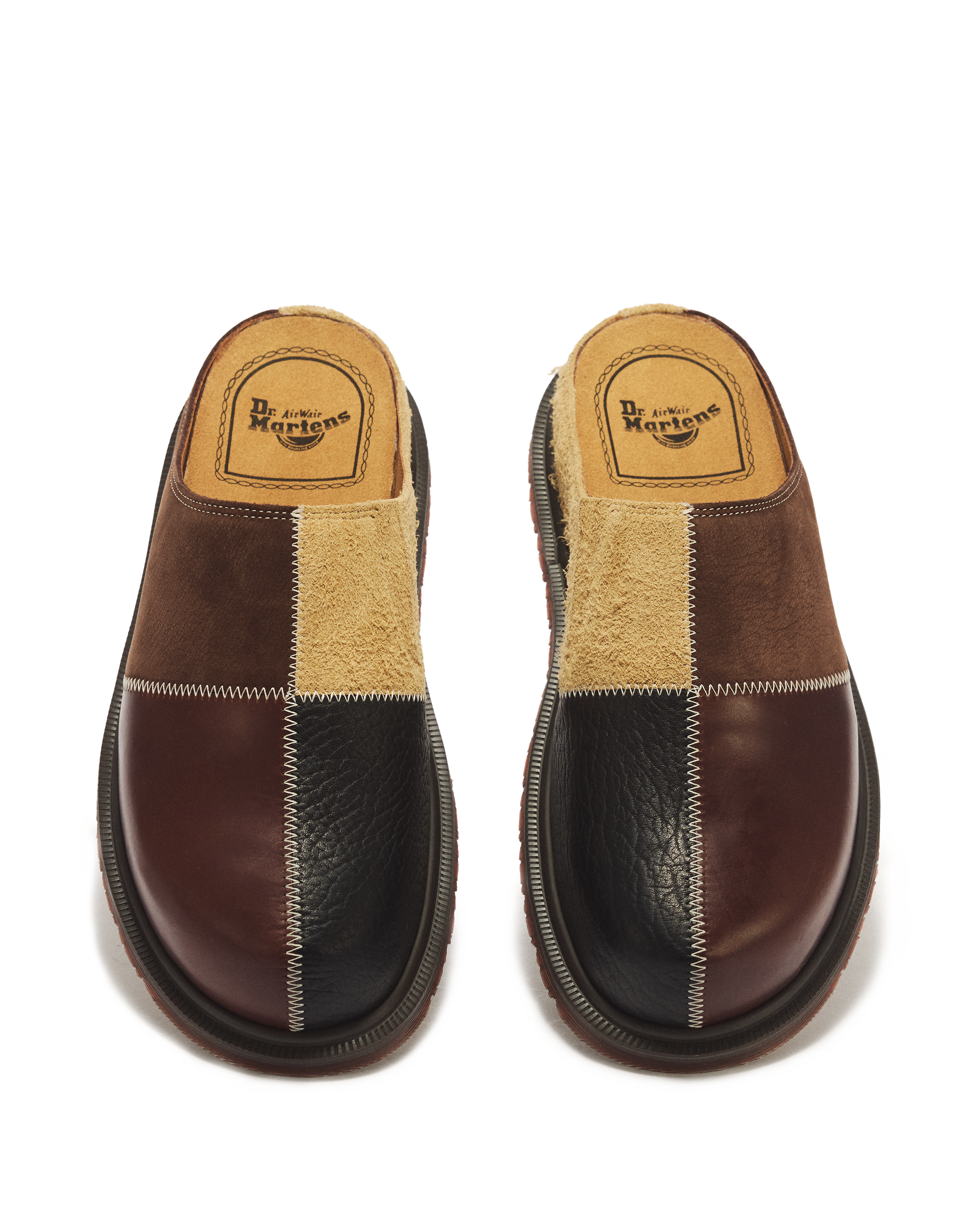 San Patchwork Leather & Nubuck Mules